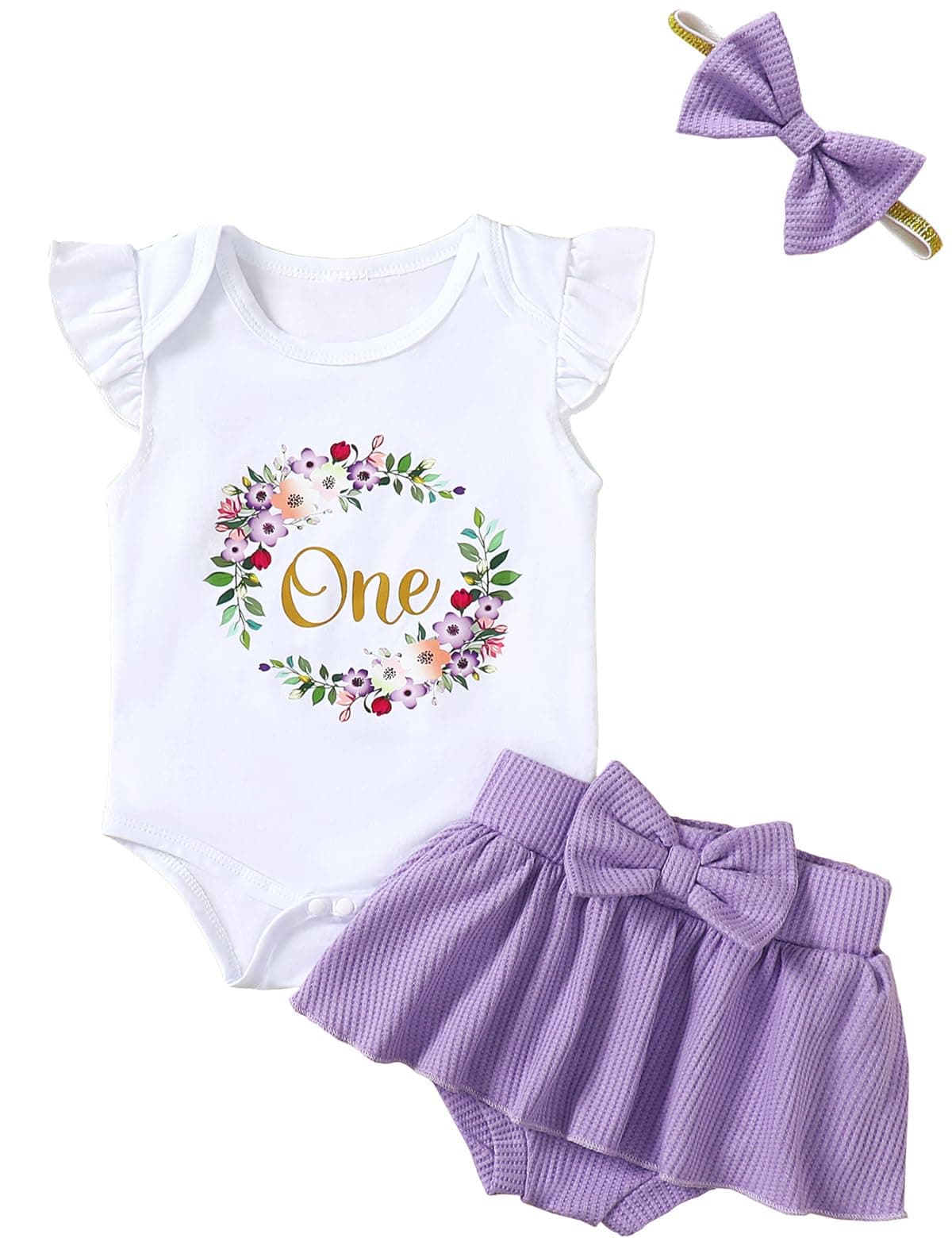 First Birthday Outfit: Floral Skirt Set for Baby Girl