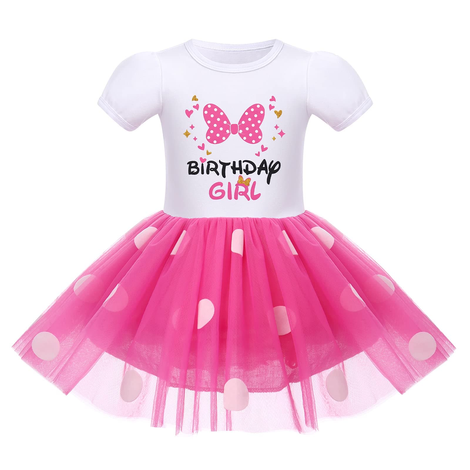 Polka Dots Birthday Princess Dress Set for Kids 1-6T