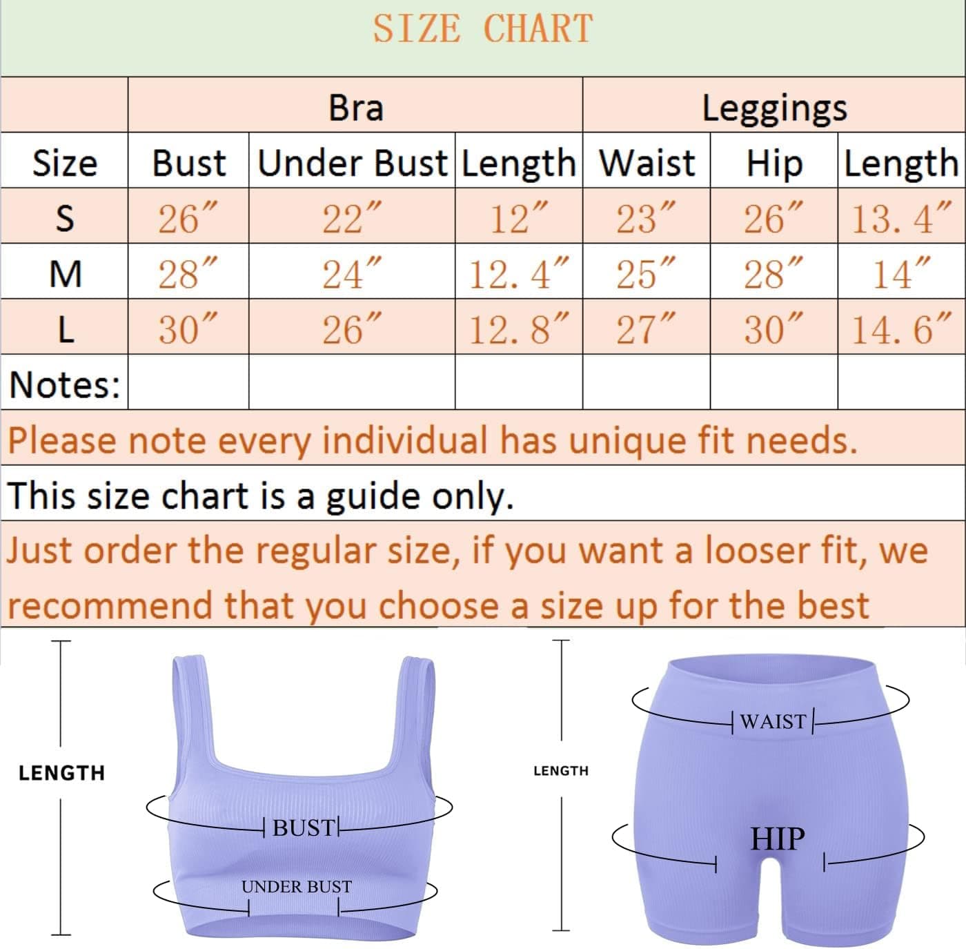 Workout Sets for Women 2 Piece, Cute YOGA Workout Set, Two Piece Workout Outfits,2 Pack
