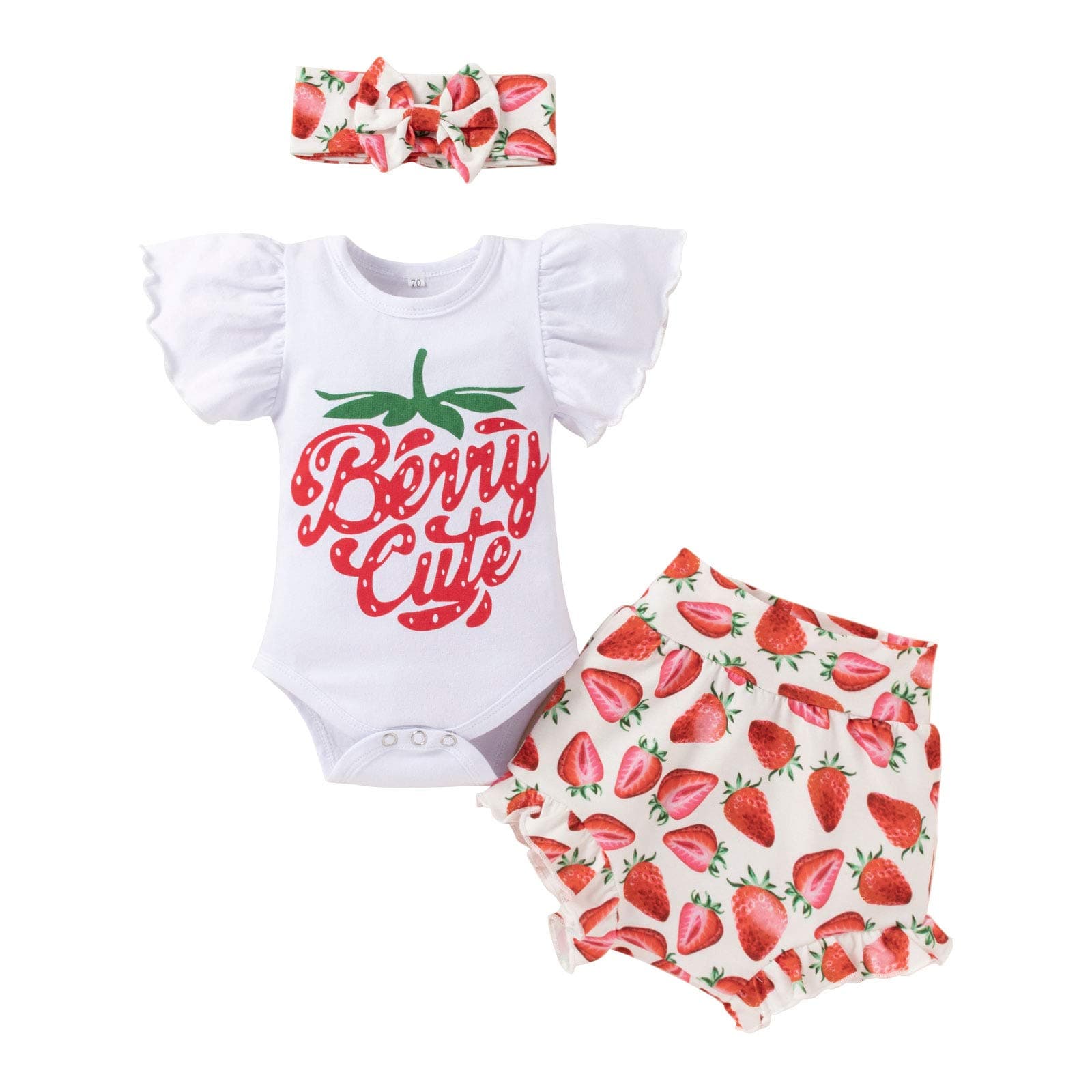 She Lovely Newborn Baby Girls 3PCS Summer Clothes Set