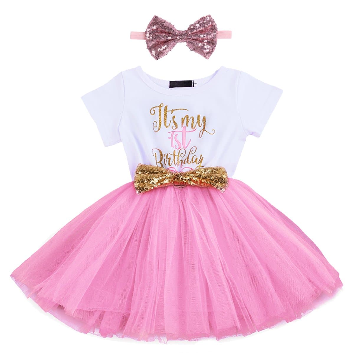 IBTOM CASTLE Baby Girls Newborn 1st/2nd Birthday Cake Smash Tutu Dress