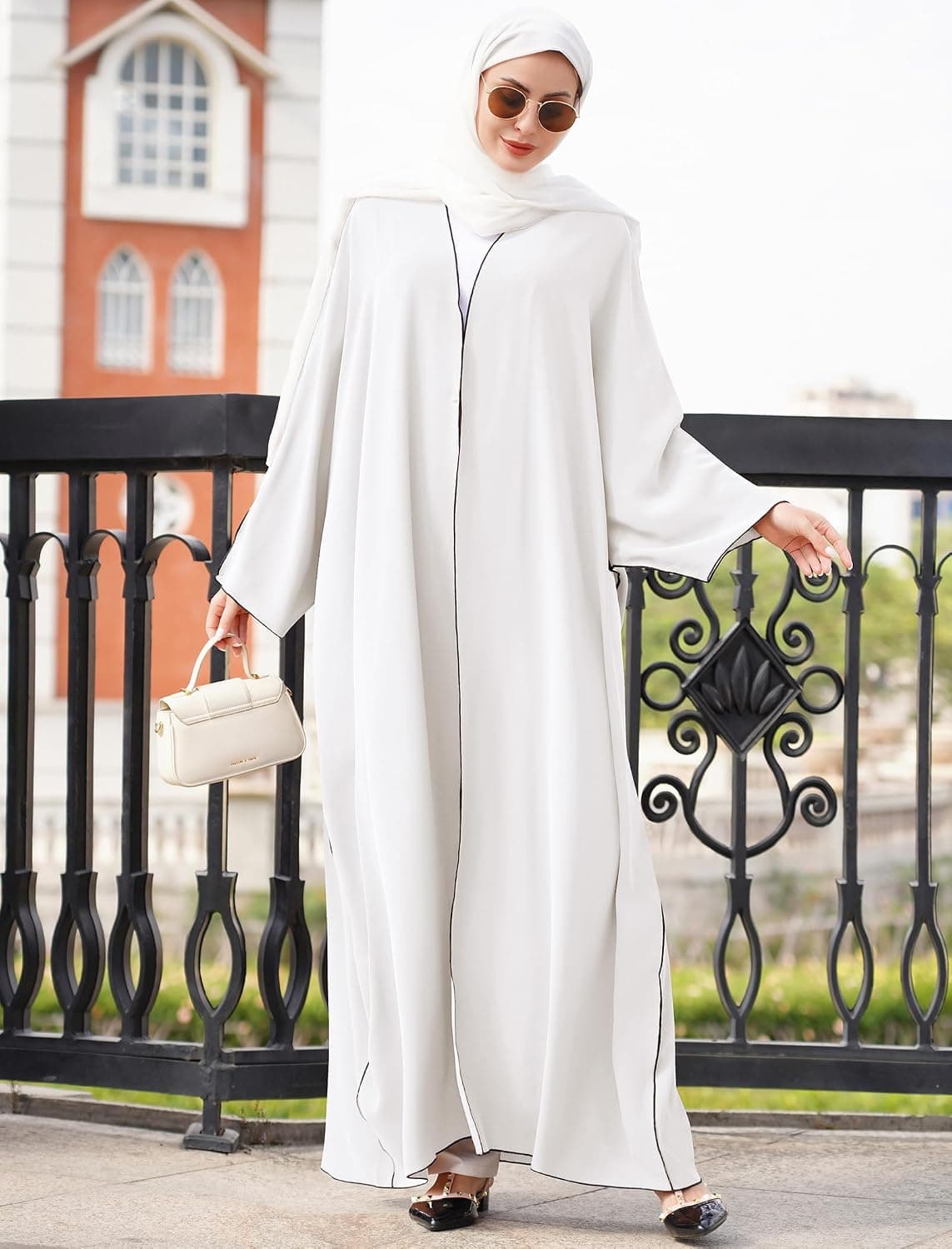 Muslim Abaya for Women Long Sleeve V Neck Maxi Dress Dubai Style Modest Loose Full Cover Islamic Middle East Clothes