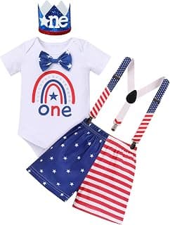 Baby Boy First St. Patrick's Day Outfit Romper Green Suspenders Shorts Crown Hat Birthday Cake Smash Photo Shoot