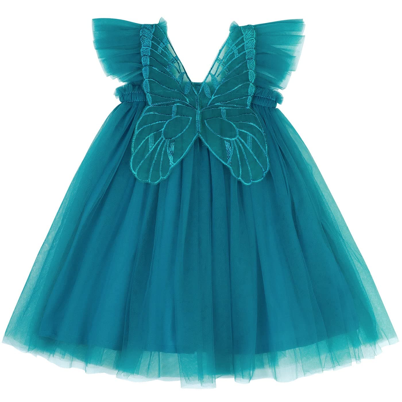 AGQT Baby Girls Butterfly Print Tulle Tutu Sundress 6M-6T