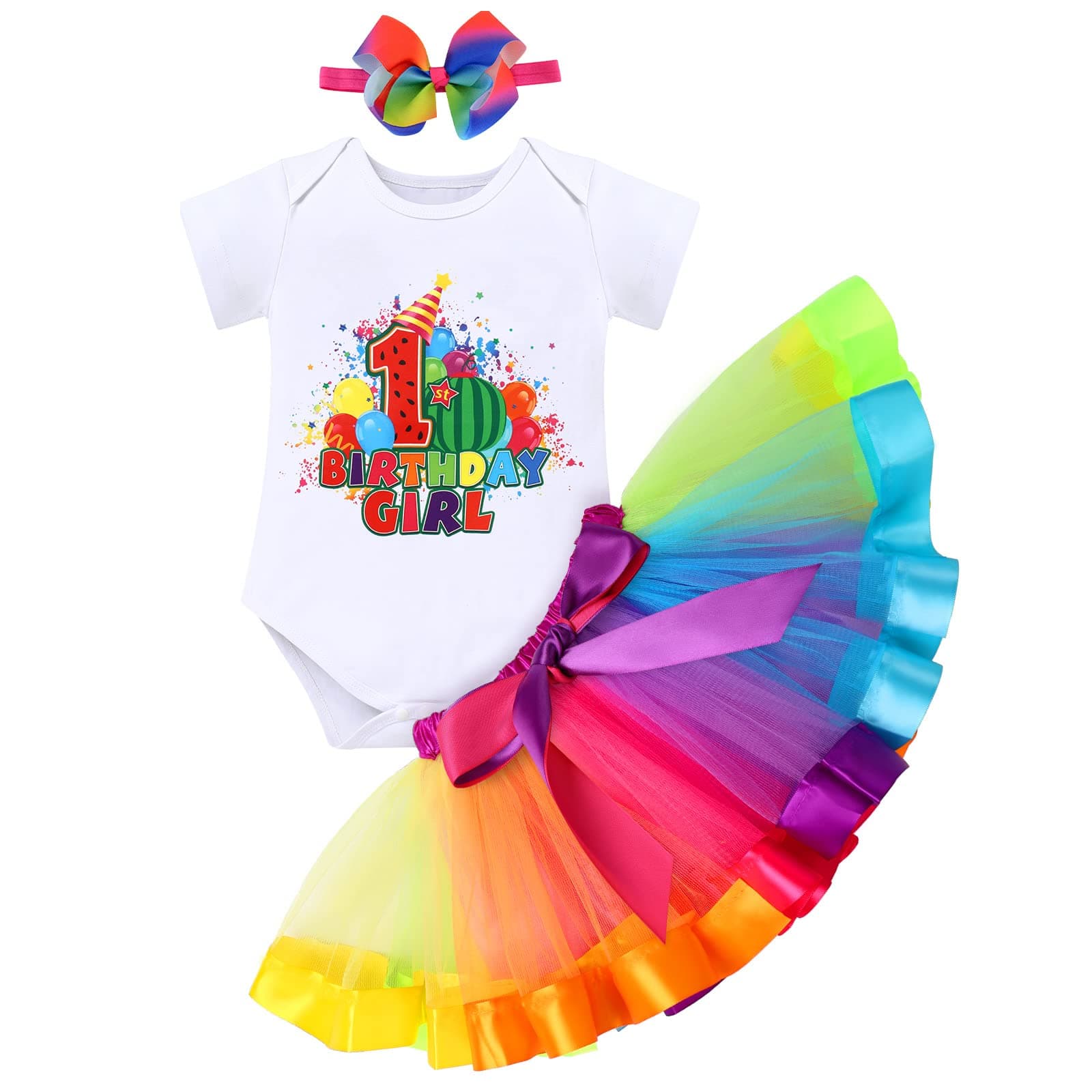 IMEKIS Baby Girls Watermelon 1st Birthday Outfit Summers Dress
