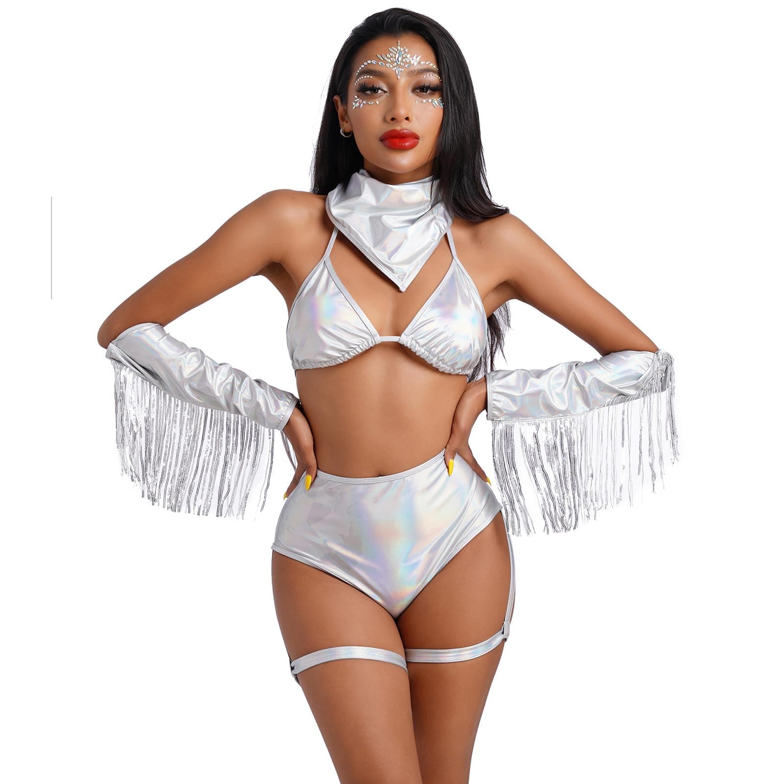 Sexy Cowgirl Halloween Costume 4 Piece Set