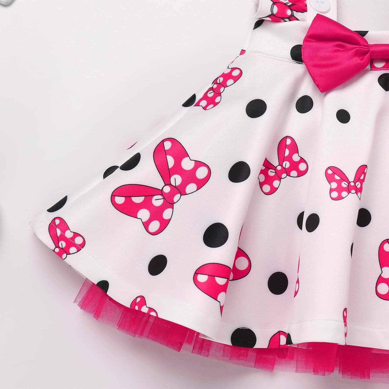 Toddler Baby Girls Mouse Birthday Outfit Shirt Suspenders Overalls Skirt Headband Cake Smash Halloween Costume Cosplay