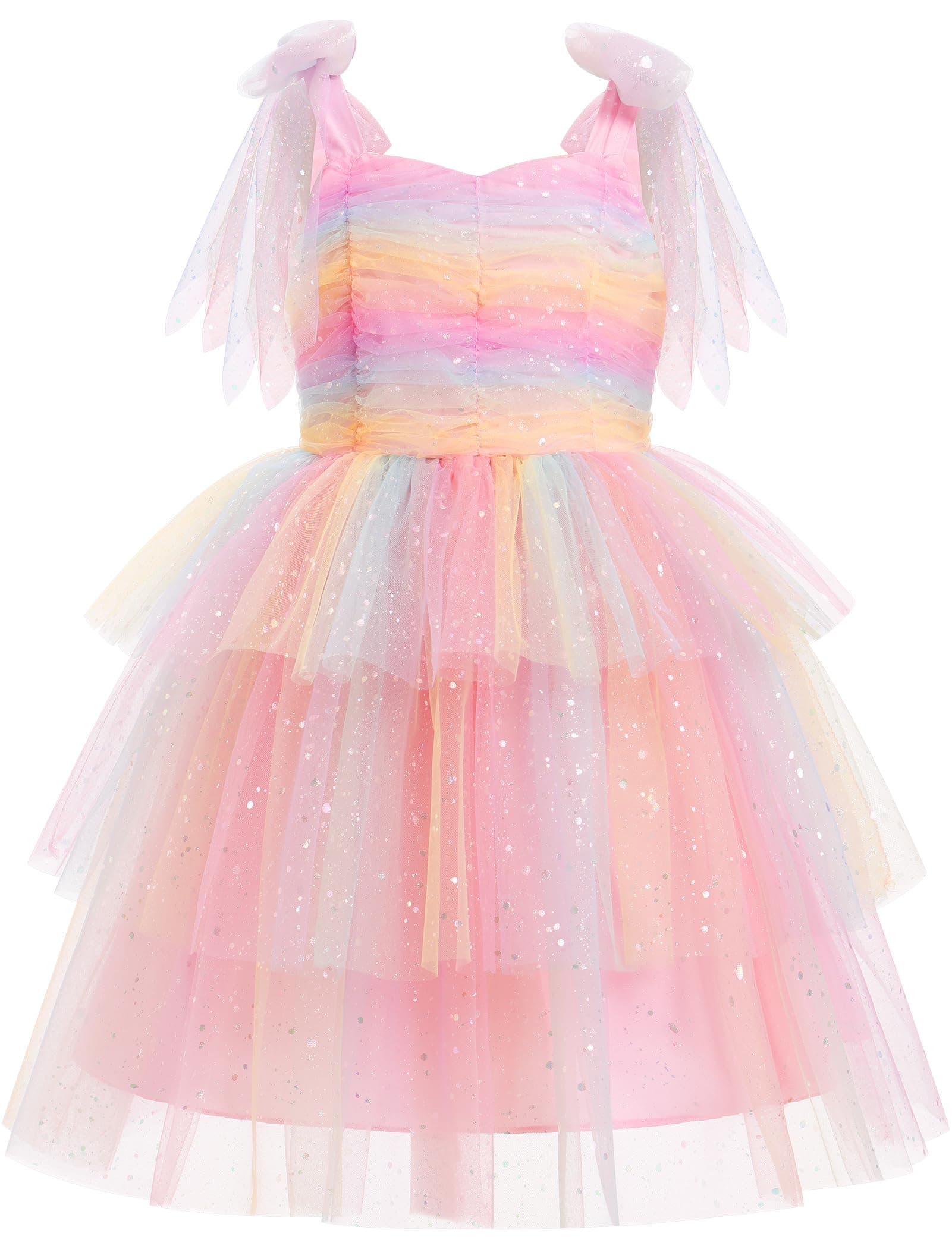 IMEKIS Shiny Heart Tulle Tutu Dress for Toddler Girls 4-10T