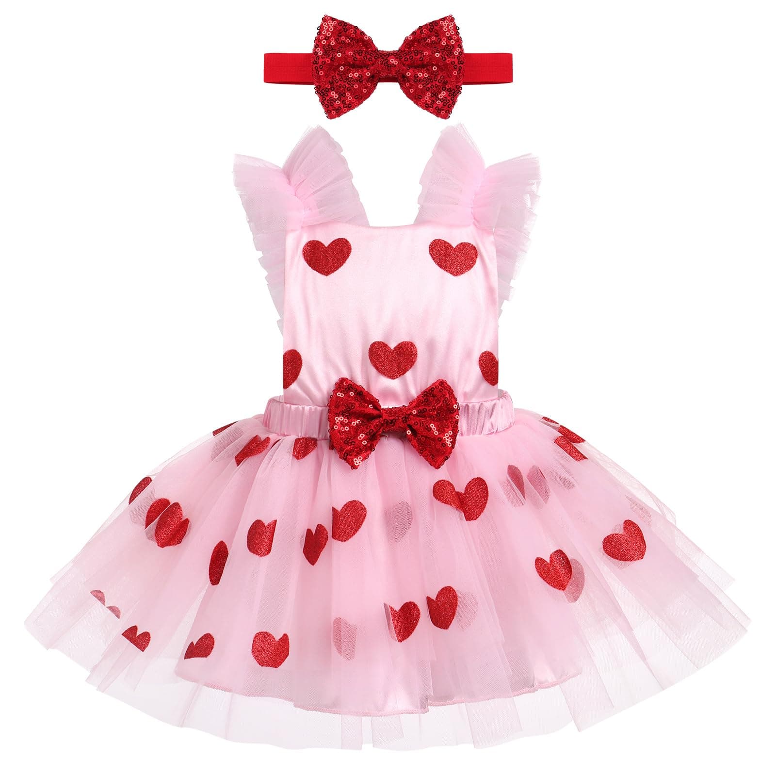 Baby Girl First Birthday Princess Dress with Headband & Backless Dresses Set