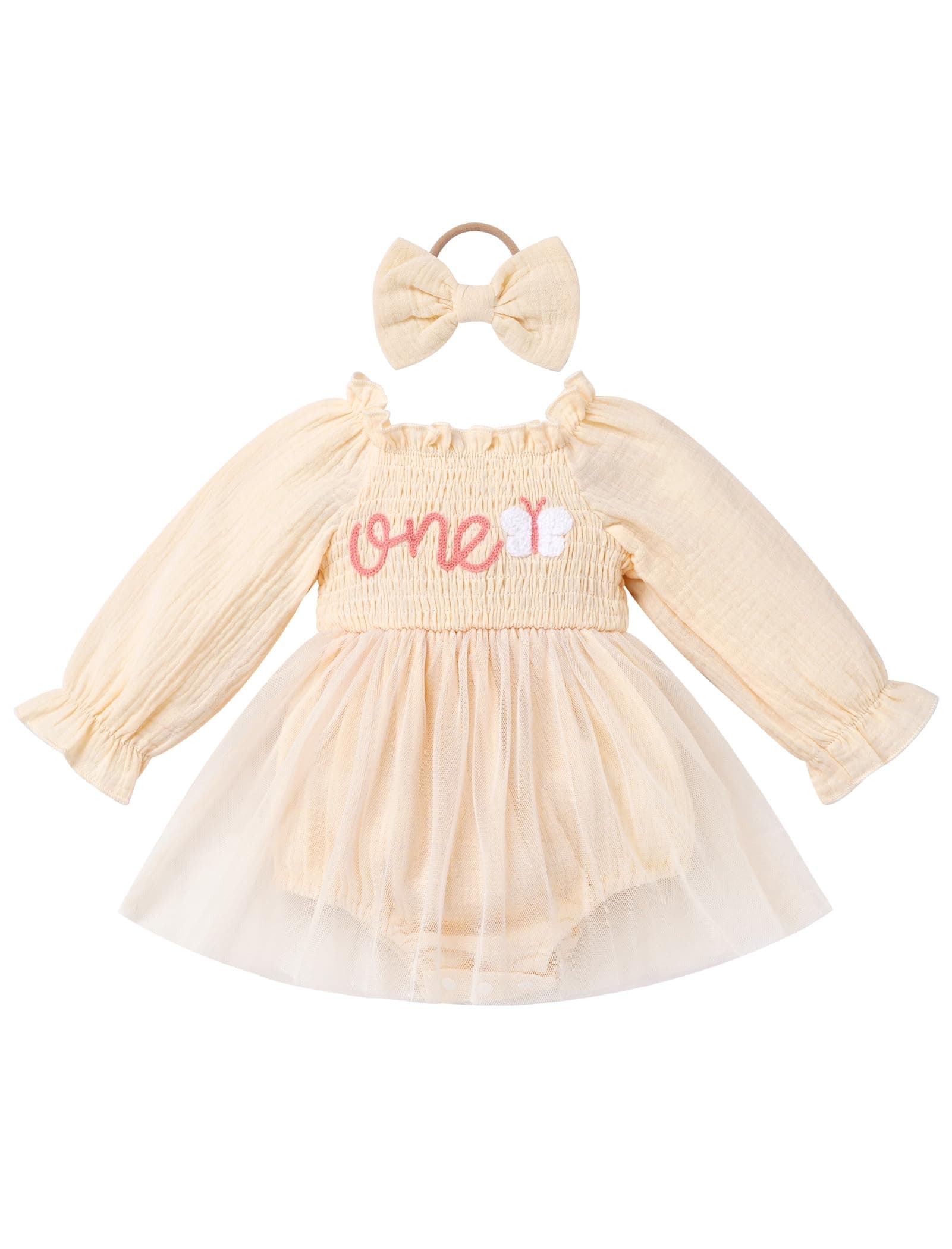 IMEKIS Baby Girl 1st Birthday Snowflake Romper & Headband Outfit