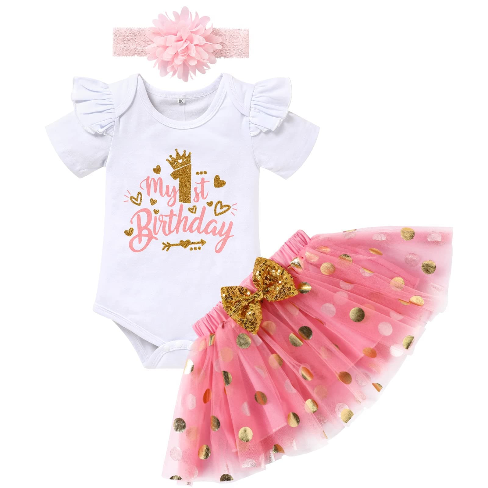 Onederland GRNSHTS Baby Girl 1st Birthday Smash Cake Outfit