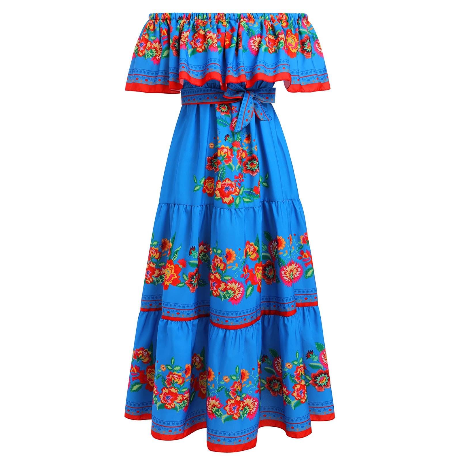 IMEKIS Women's Summer Floral Print Maxi Dress for Beach and Holiday Party