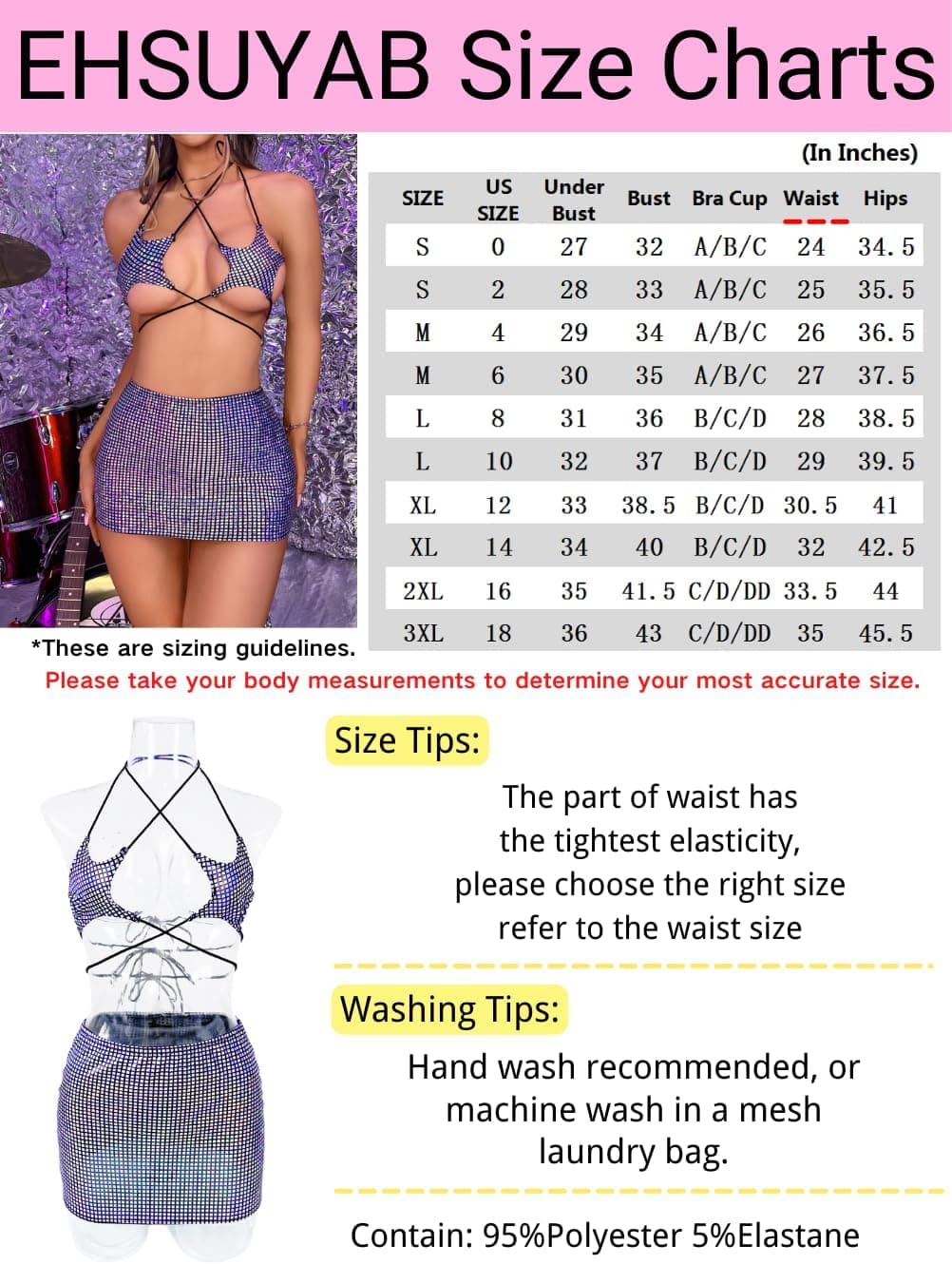 Rave Clothes for Women, Star Tie Bra, Skirt Wrap, Shiny Metallic Outfits