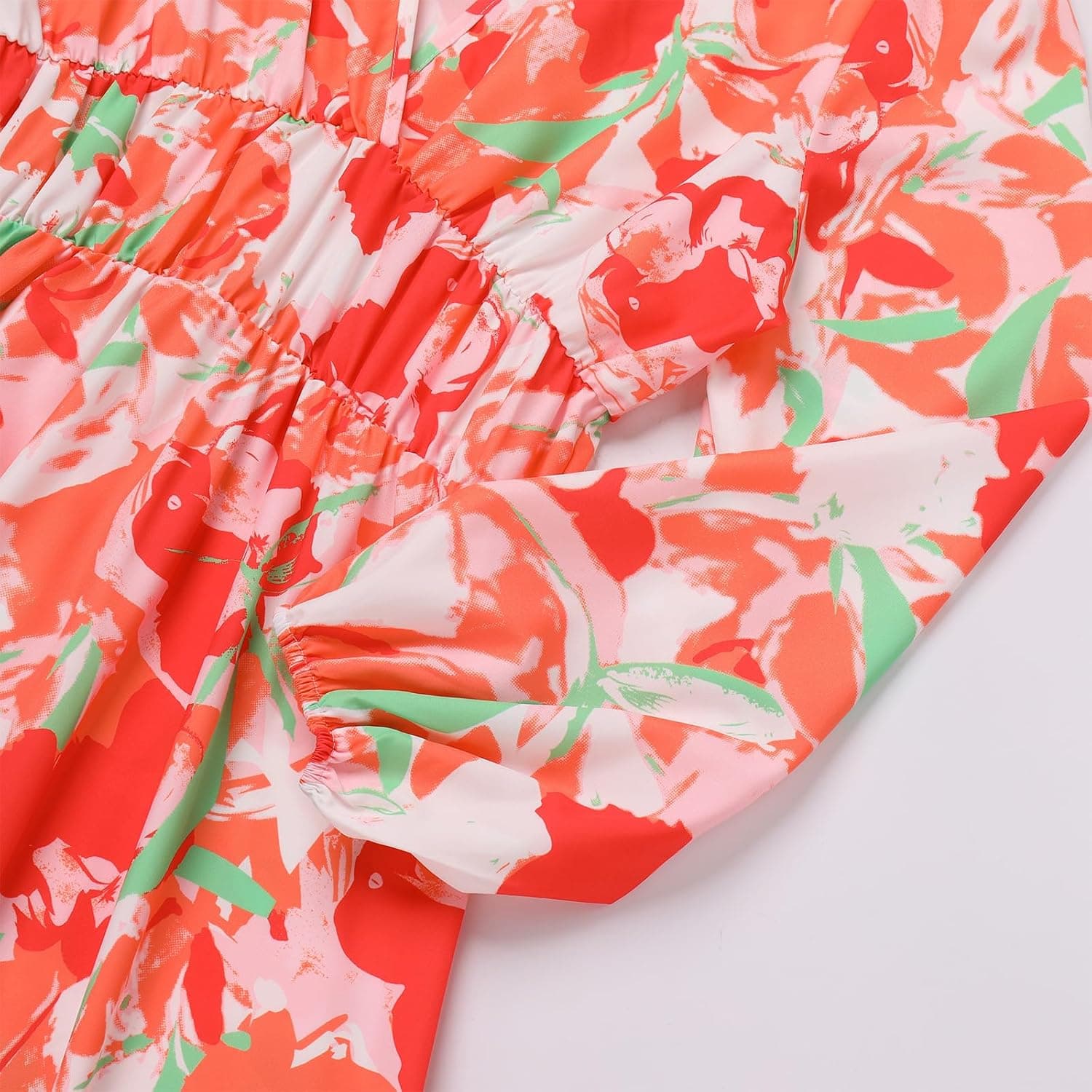 Causal Boho Dress for Women Long Sleeve V Neck Floral Printed Fall Maxi Dress Wedding Guest Formal Party Flowy Dresses