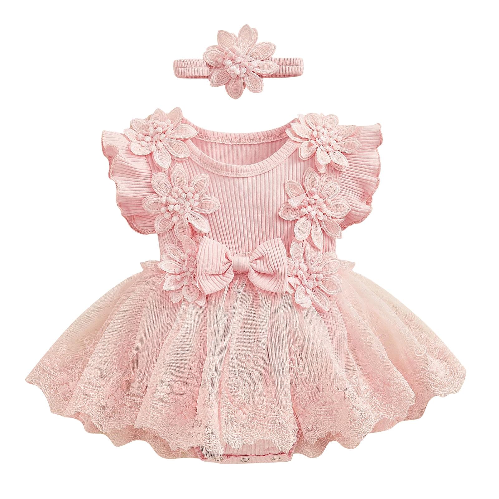 Newborn Baby Girl 1st Birthday Outfit Cake Smash Set