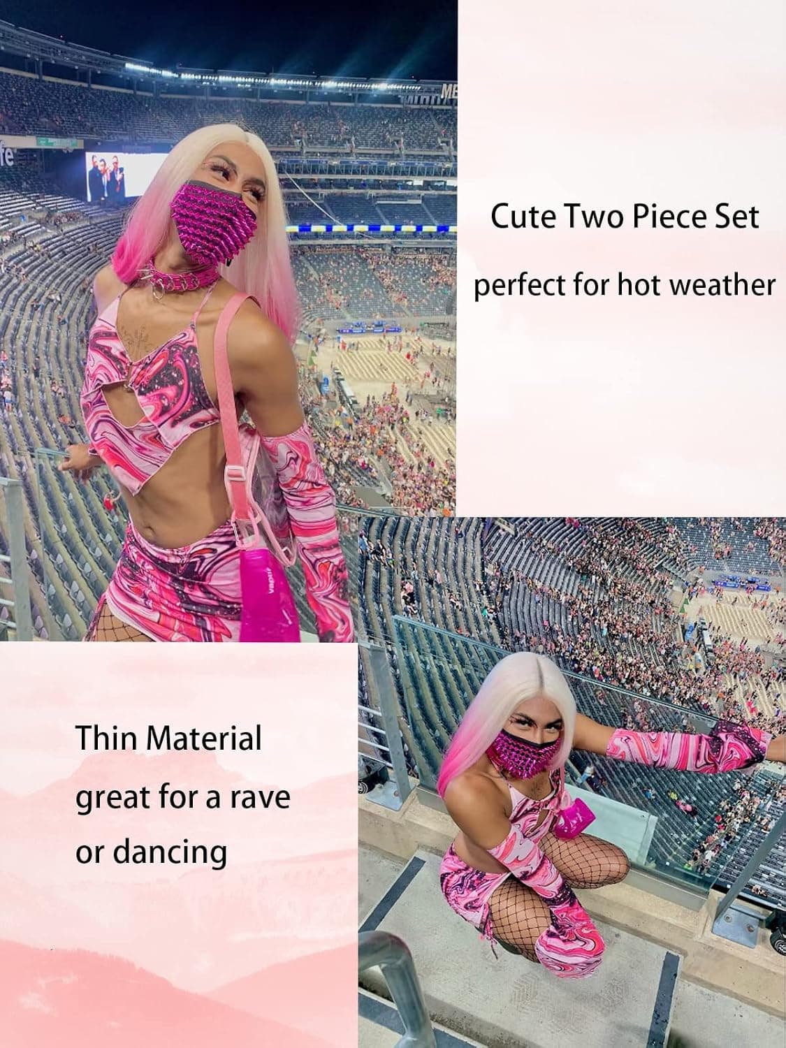 Rave Outfits for Womens Set Festival Sexy Y2K Dress 2 Piece Outfits Summer Long Sleeves Birthday Party Clubwear