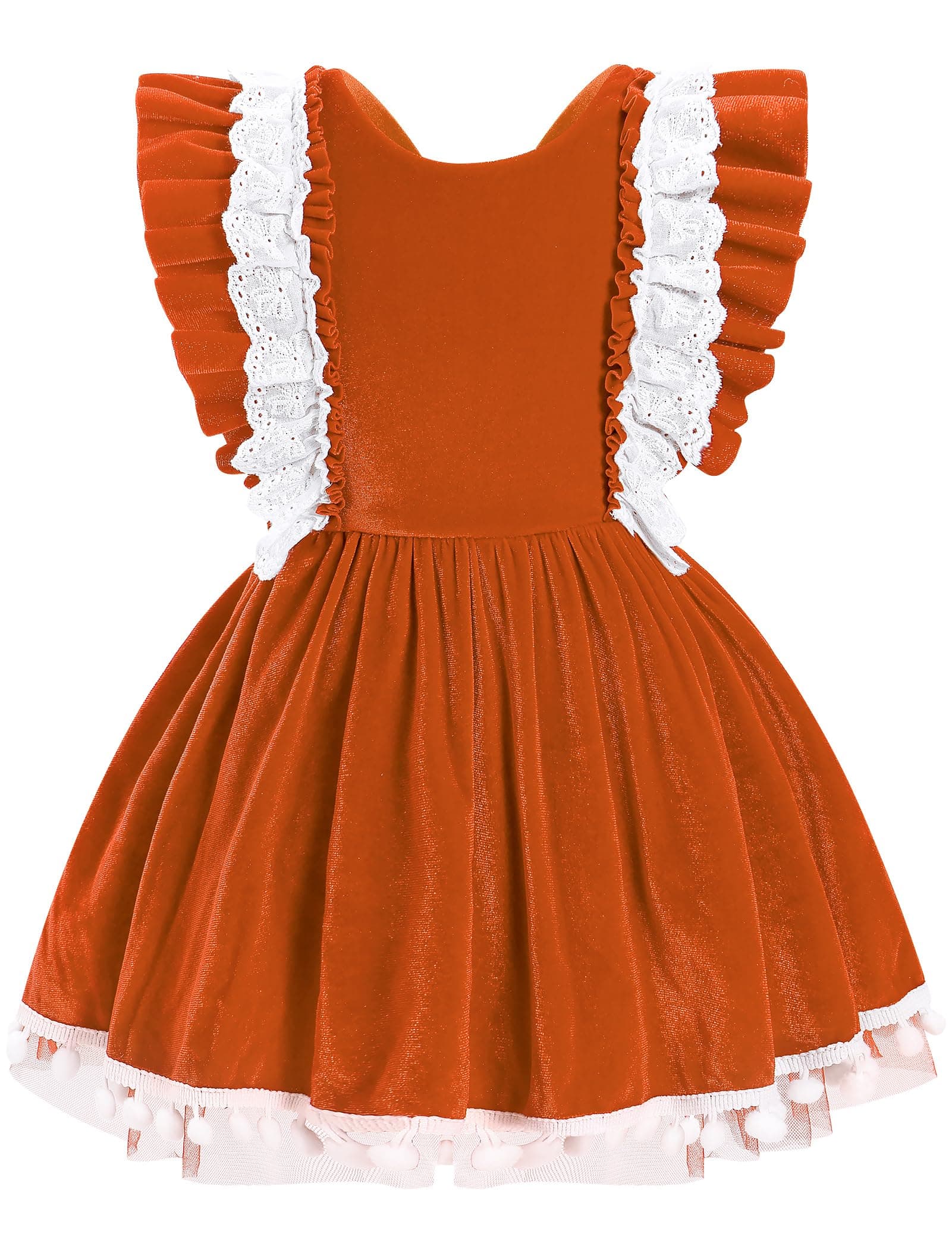 IMEKIS Newborn Baby Girl Velvet Christmas Romper Tulle Dress