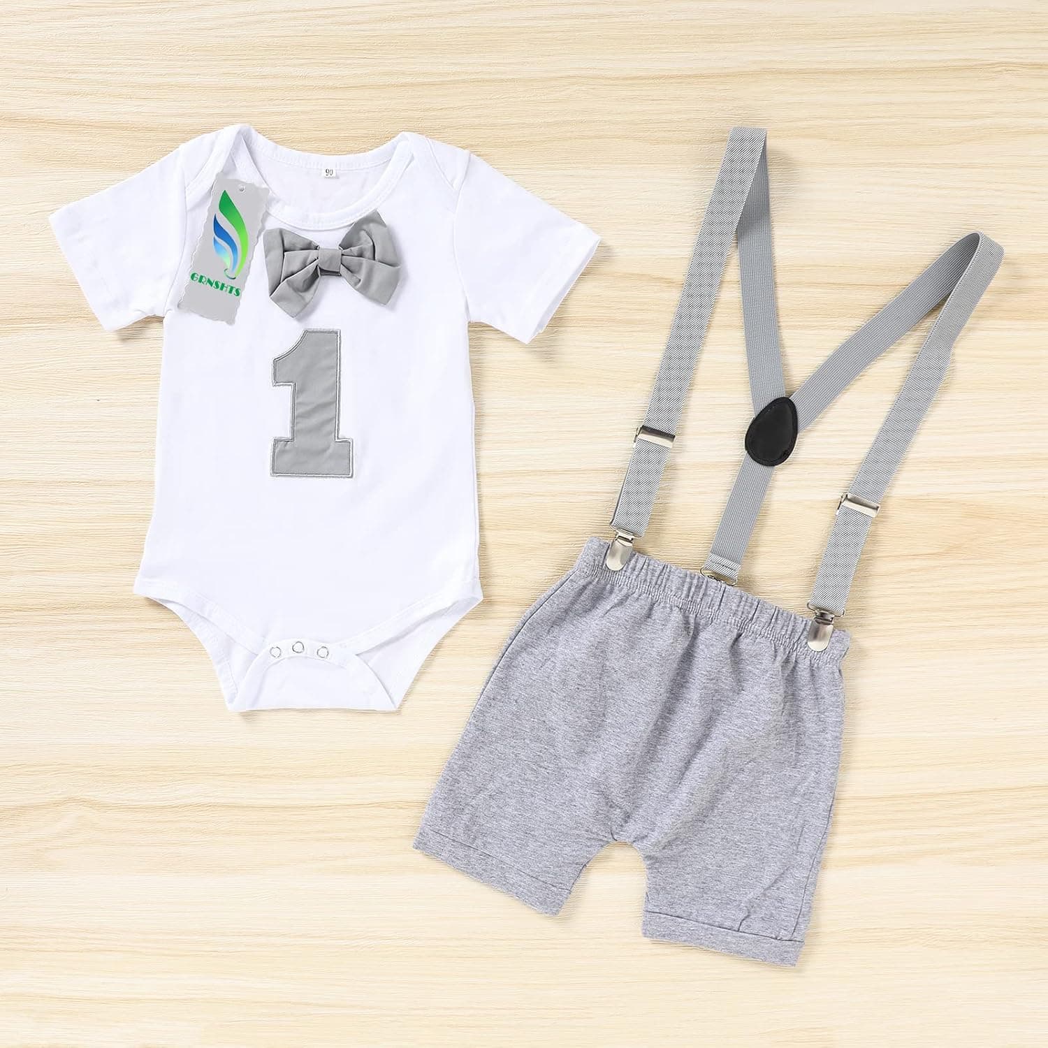 Baby Boy Funny First Birthday Clothes Infant Boy Bow Tie Romper Bodysuit Cake Smash Outfits