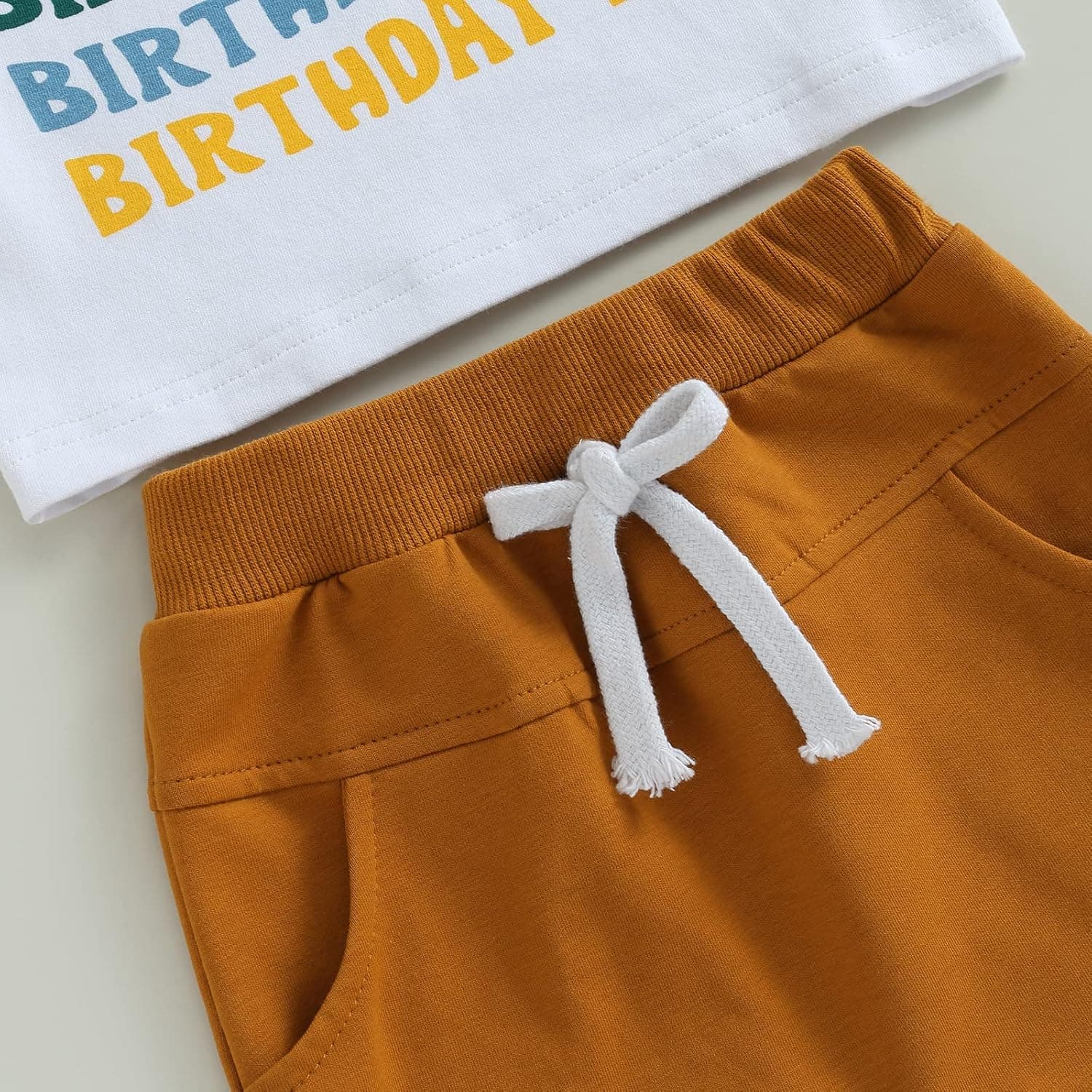 Toddler Baby Boy First Birthday Outfit Letter Print Short Sleeve T Shirt Top and Solid Shorts 2 Piece Summer Clothes