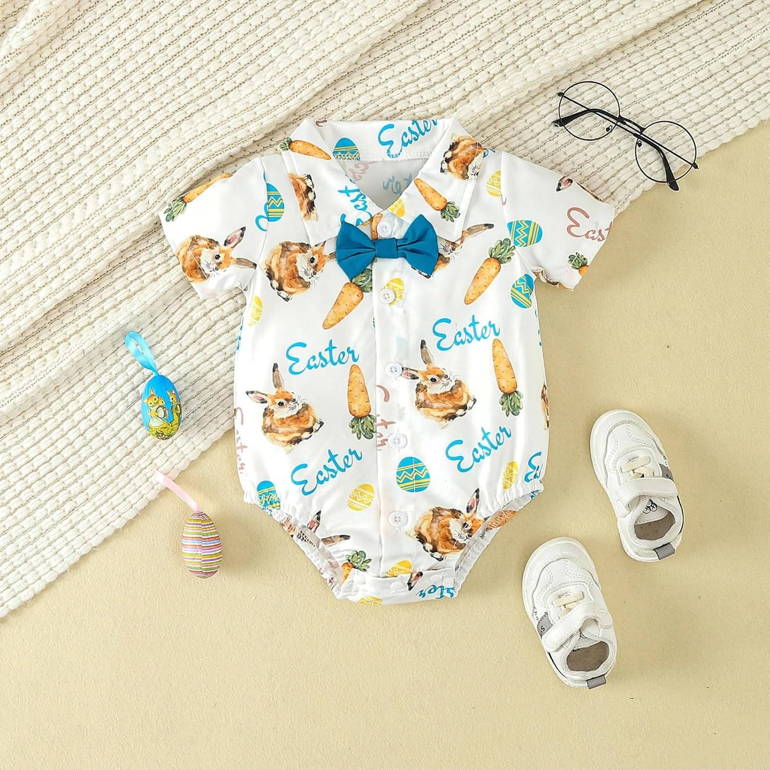Baby Boys First Easter Outfit Romper + Overalls Shorts Suits Bunny 1st Birthday Cake Smash Photo Shoot Clothes