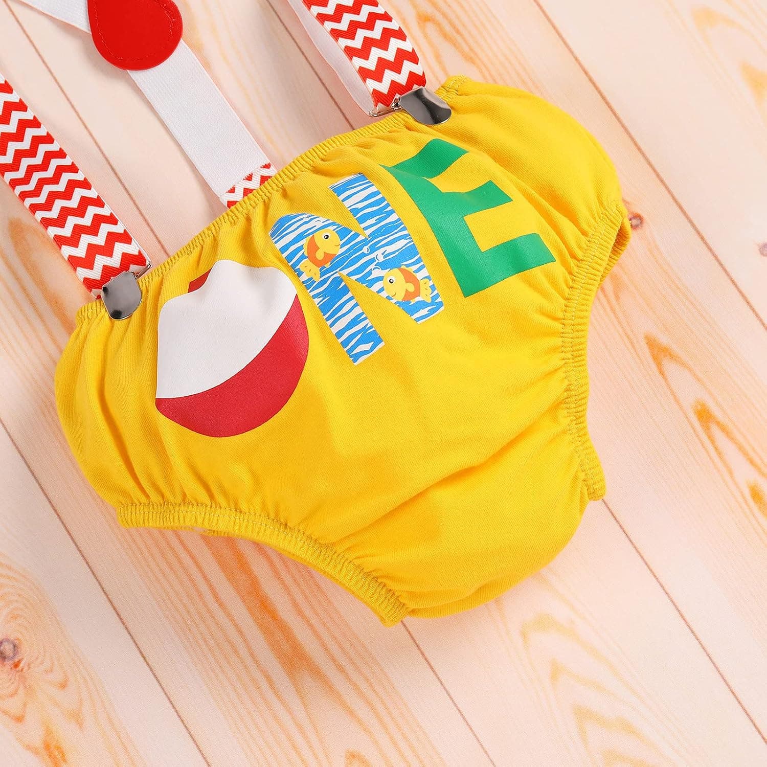 Baby Boys Fishing 1st Birthday Outfit Cake Smash Bowtie Romper + Shorts + Suspenders + Hat Clothes Set for Photo Shoot