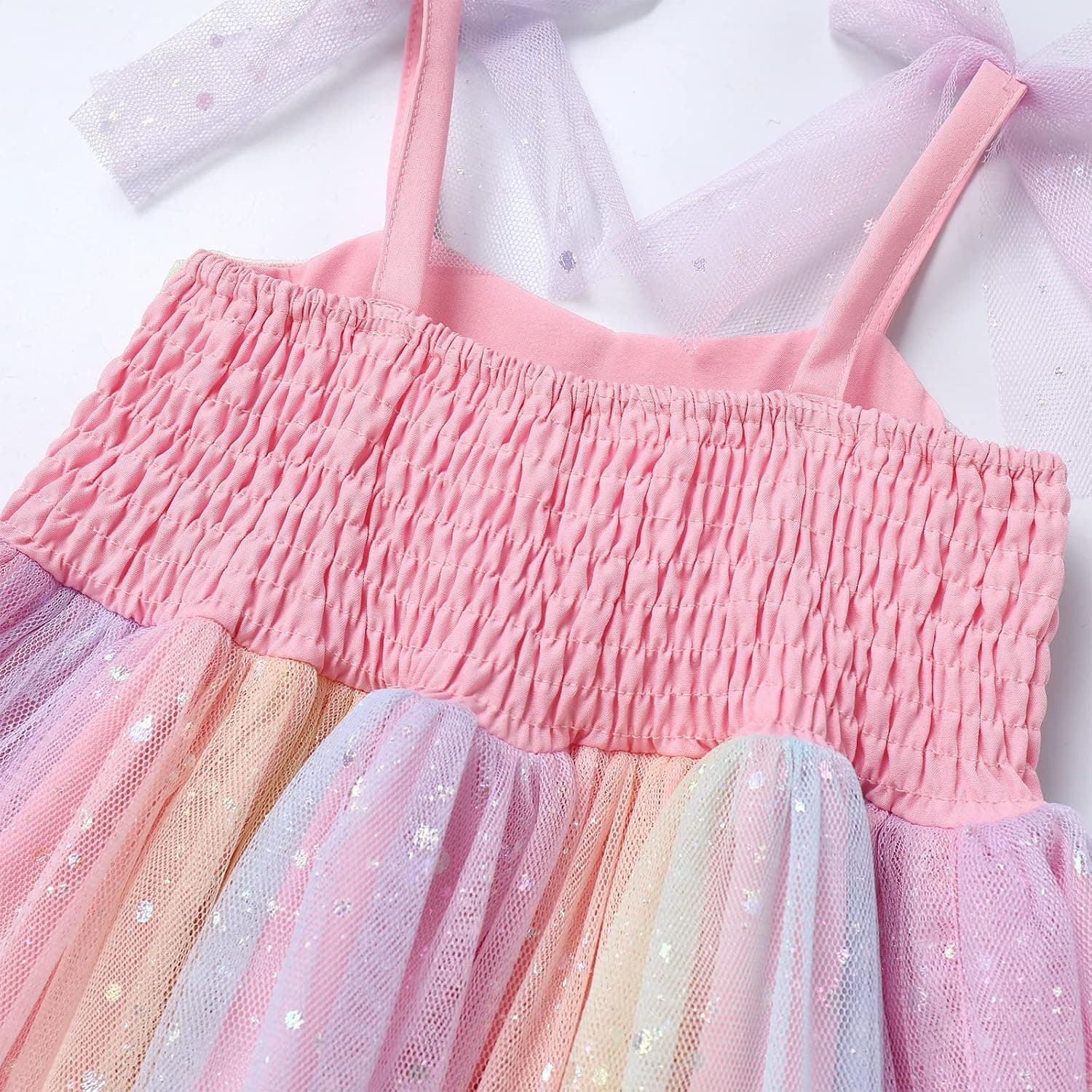 Toddler Baby Girl Birthday Princess Dress Shiny Confetti Boho Rainbow Cake Smash Photo Shoot Outfit for 1-6T