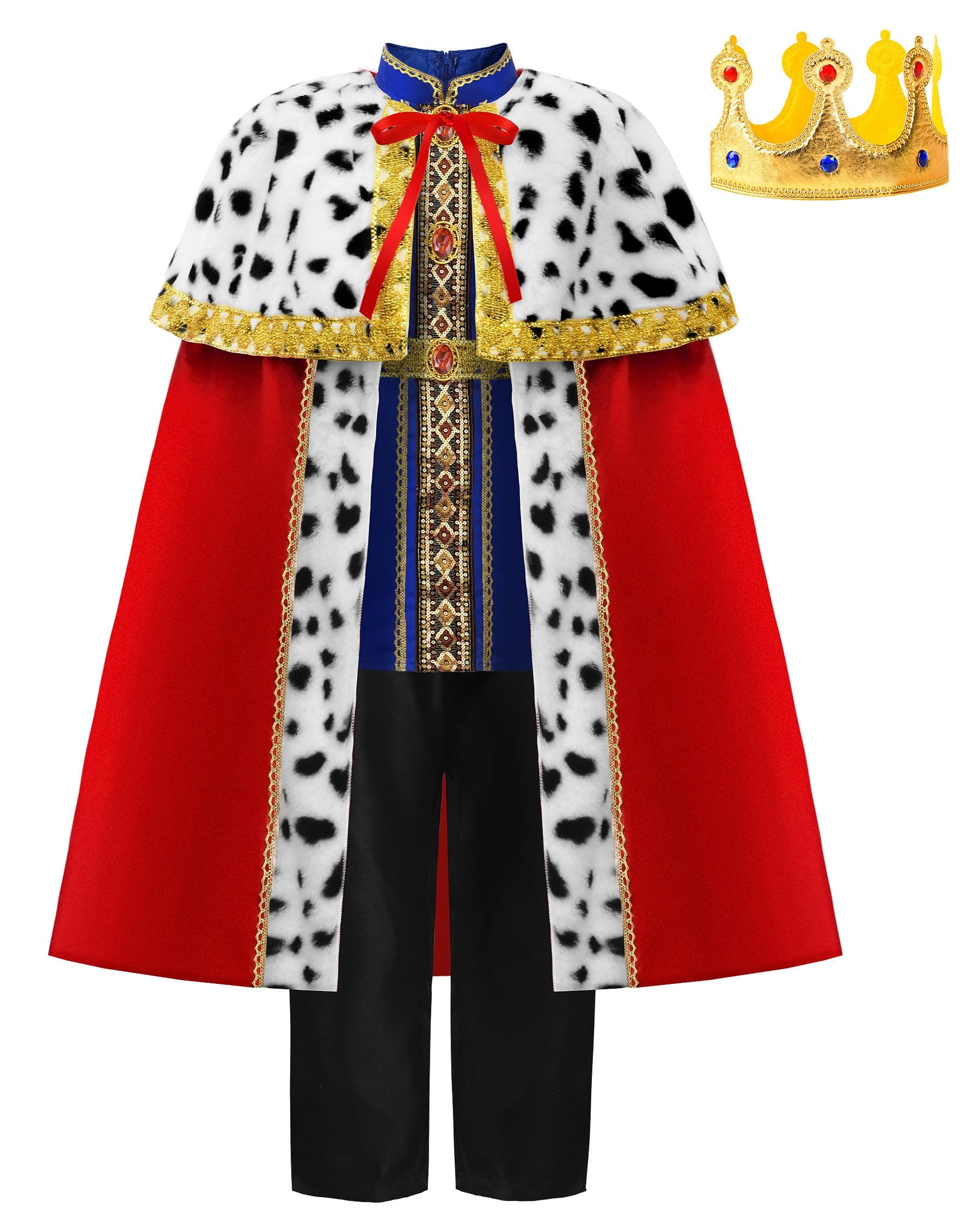 ReliBeauty Kids' King Costume with Robe for Boys and Girls