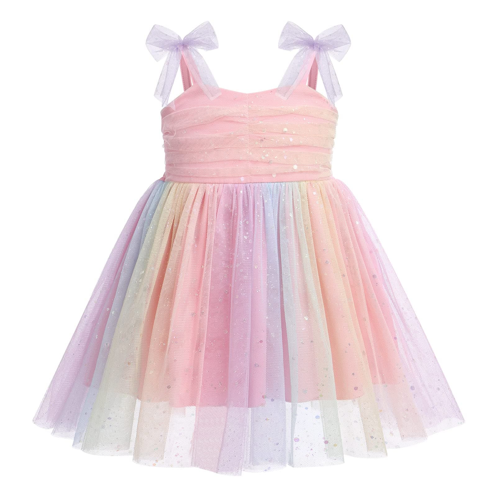 Birthday Party Dress for Baby Girls - Spaghetti Straps Tulle Tutu Princess Dress