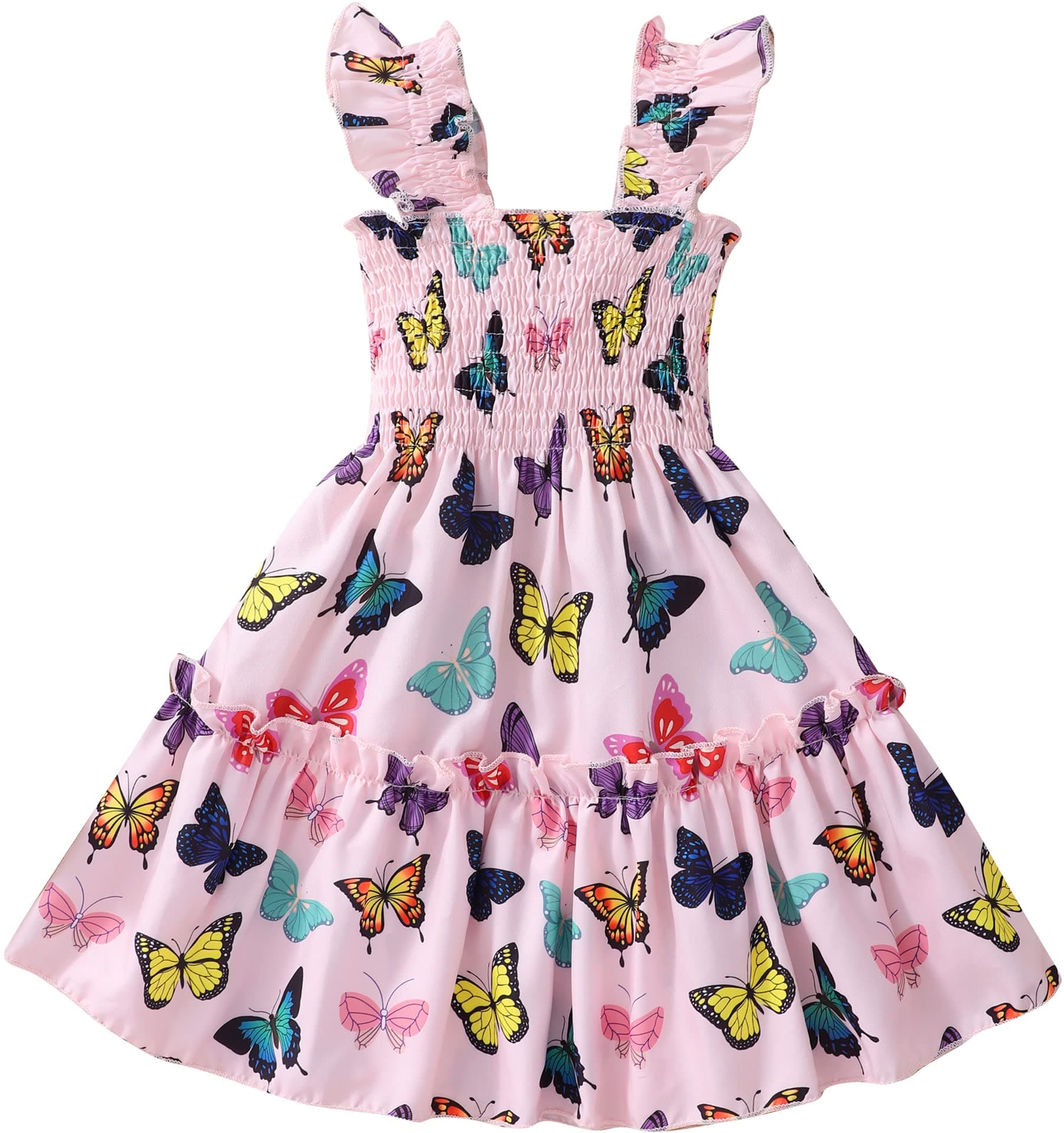 Retsugo Flutter Sleeve Birthday Party Dress for Girls 1-8 Years