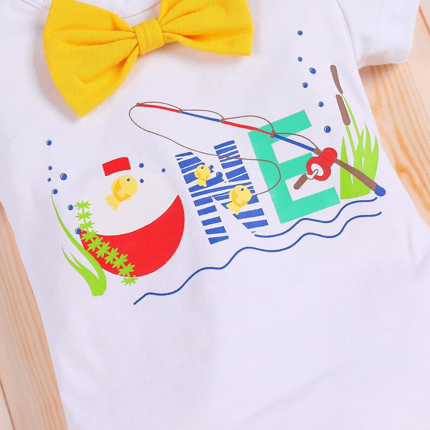 Baby Boys Fishing 1st Birthday Outfit Cake Smash Bowtie Romper + Shorts + Suspenders + Hat Clothes Set for Photo Shoot