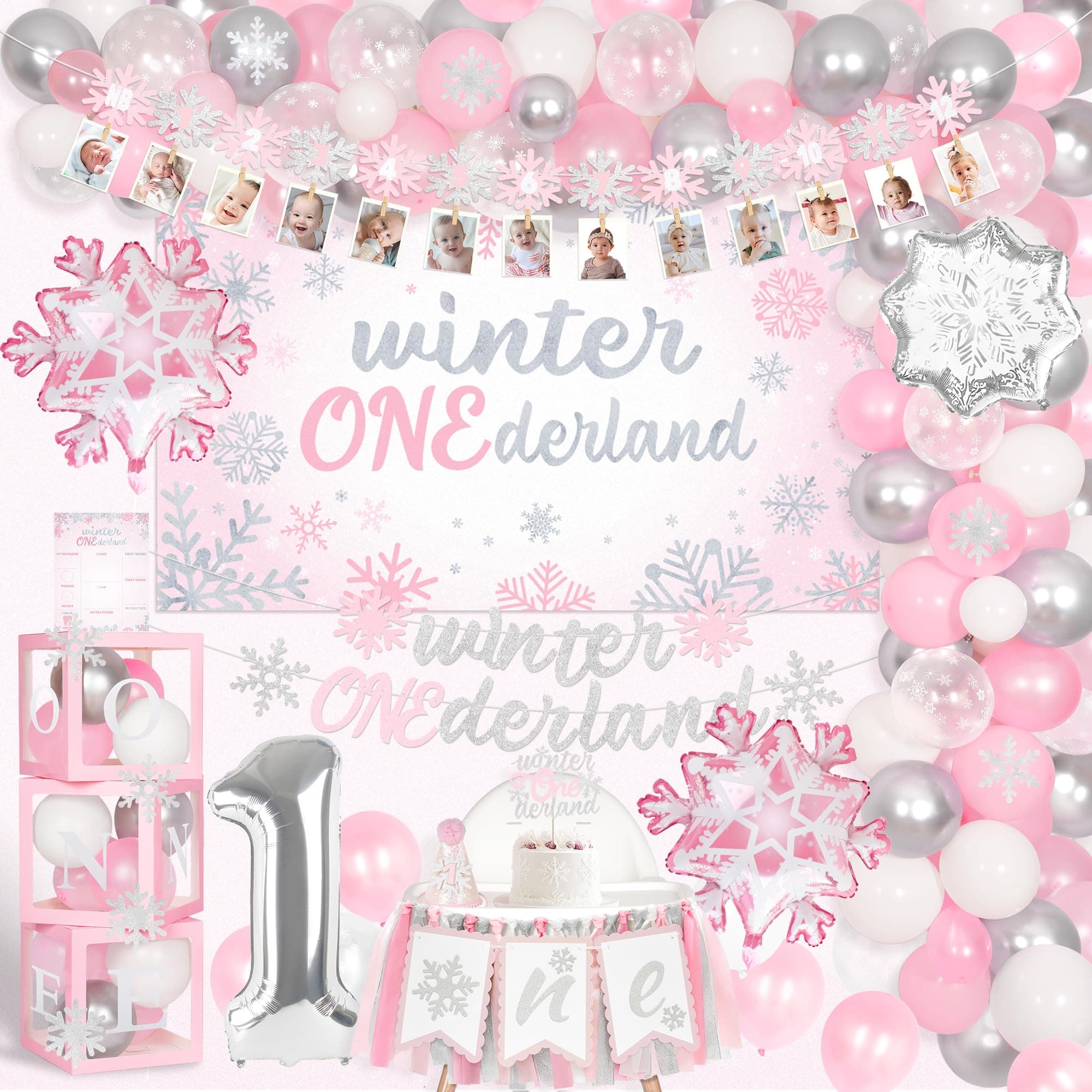 Winter Onederland 1st Birthday Party Decorations for Girls