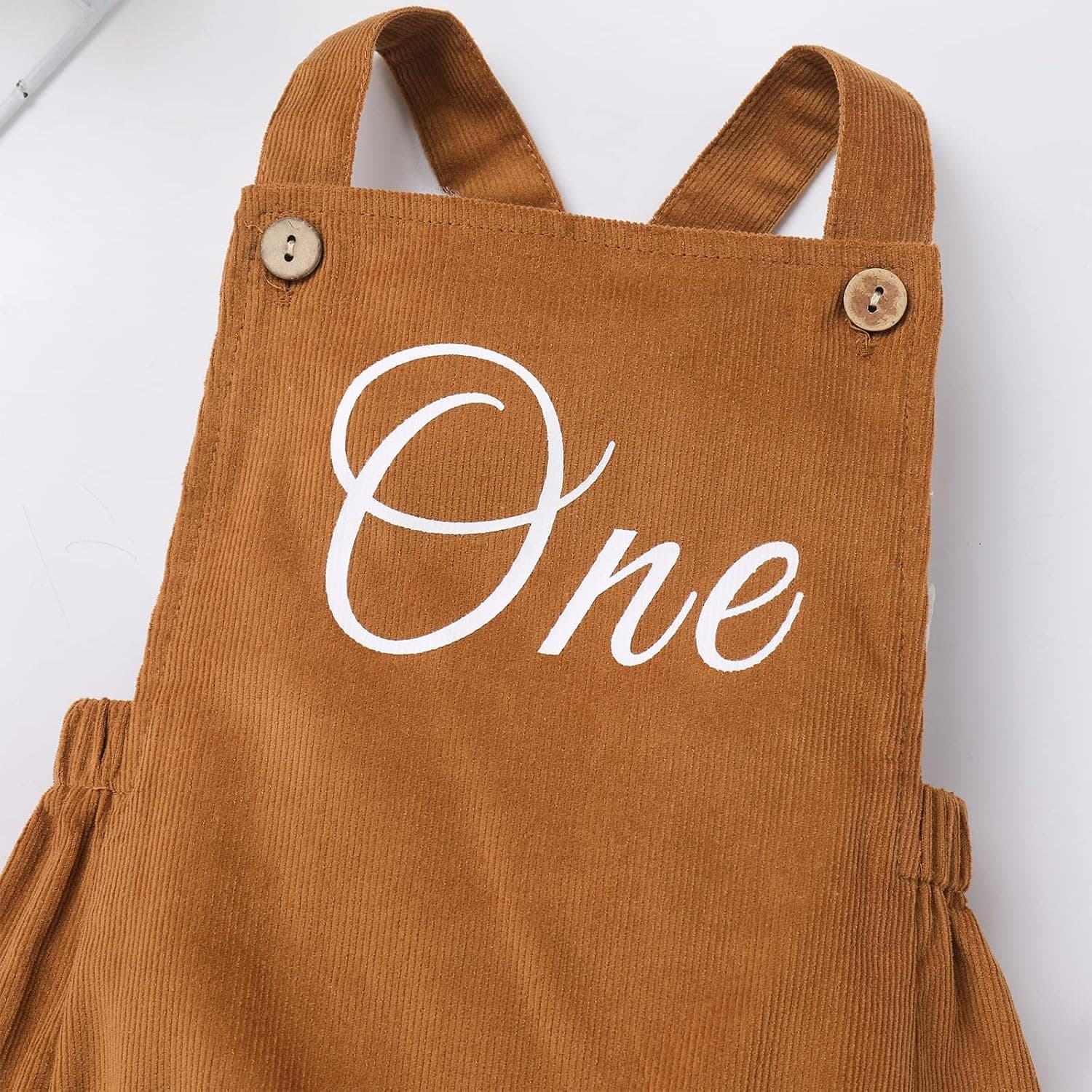 Toddler Girls Boys Boho 1st Birthday Outfit Solid Color Cake Smash Romper One Letter Print Birthday Clothes Photoshoot