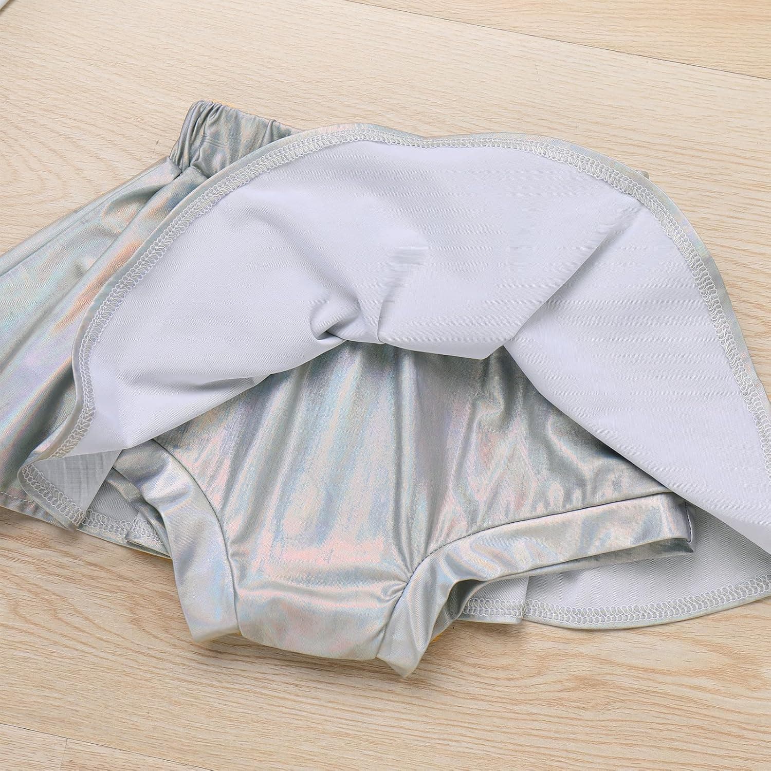 Baby Girls 1st Birthday Girl Outfit Romper + Metallic Ruffle Shorts Tutu + Headband Cake Smash Photo Shoot