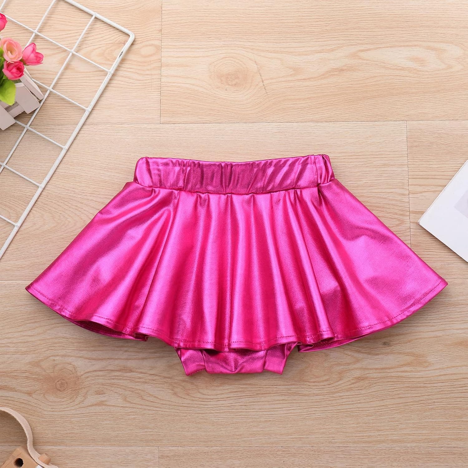 Baby Girls 1st Birthday Girl Outfit Romper + Metallic Ruffle Shorts Tutu + Headband Cake Smash Photo Shoot