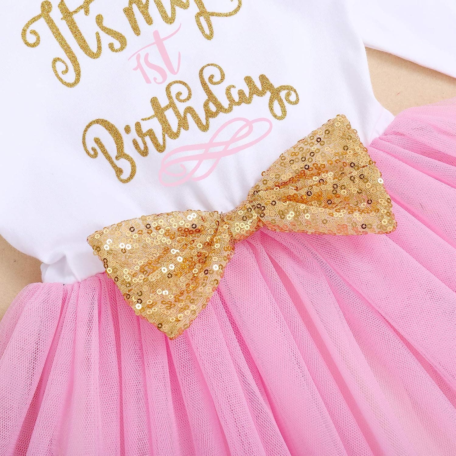 Baby Girl 1st 2nd 3rd Birthday Outfit Mouse Dress Polka Dots Tutu Skirt Cake Smash Long Sleeve Clothes for Photo Shoot