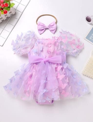 ODASDO Baby Girl Birthday Party Dress Cake Smash Outfit