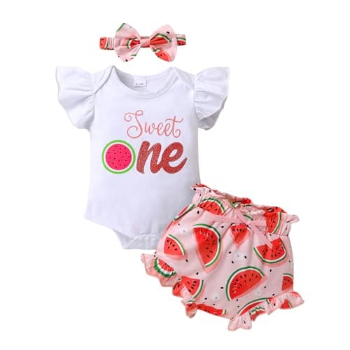 Bumble Bee Print Romper for 1st Birthday Girls