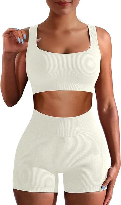 AURUZA Seamless High Waist Leggings & Sports Bra Gym Set
