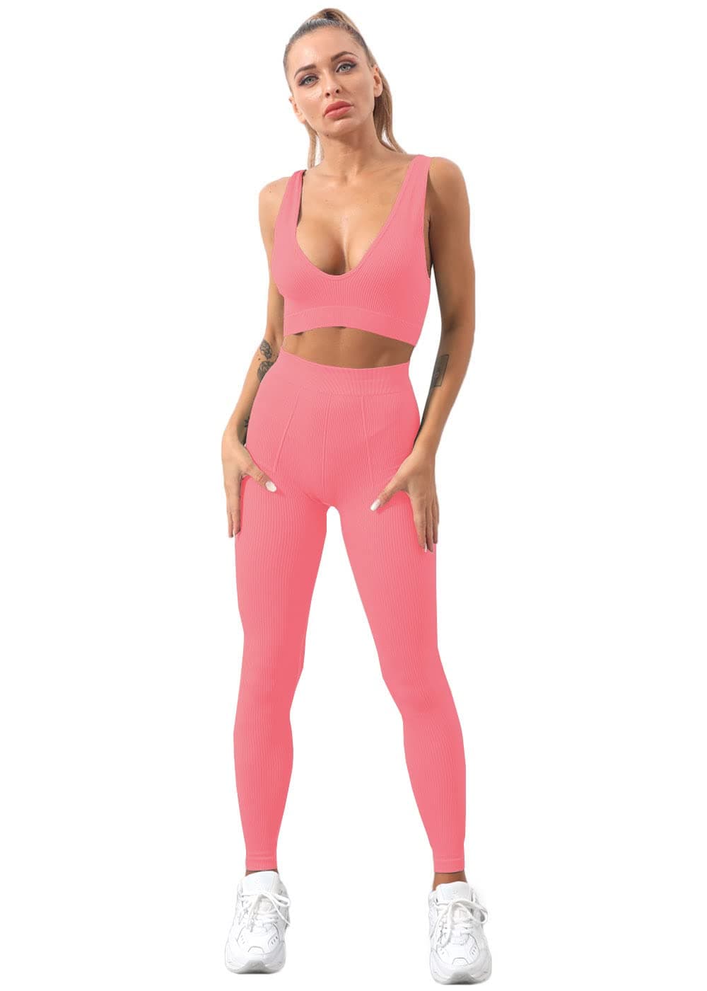 Niyokki Women's Summer Workout Set: Sports Bra & Shorts