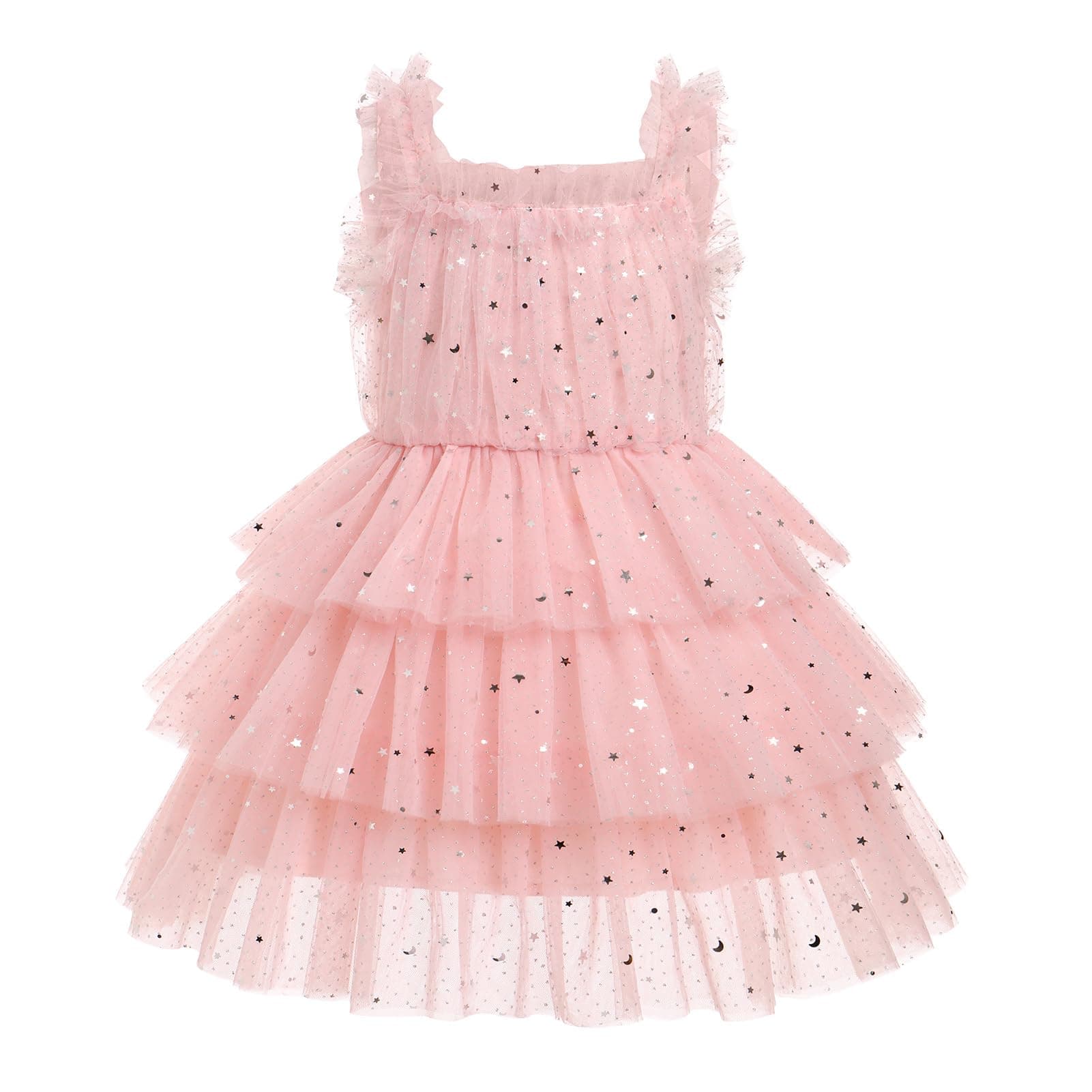 IMEKIS Toddler Sequin Stars Birthday Tutu Dress for Smash Photo Shoot
