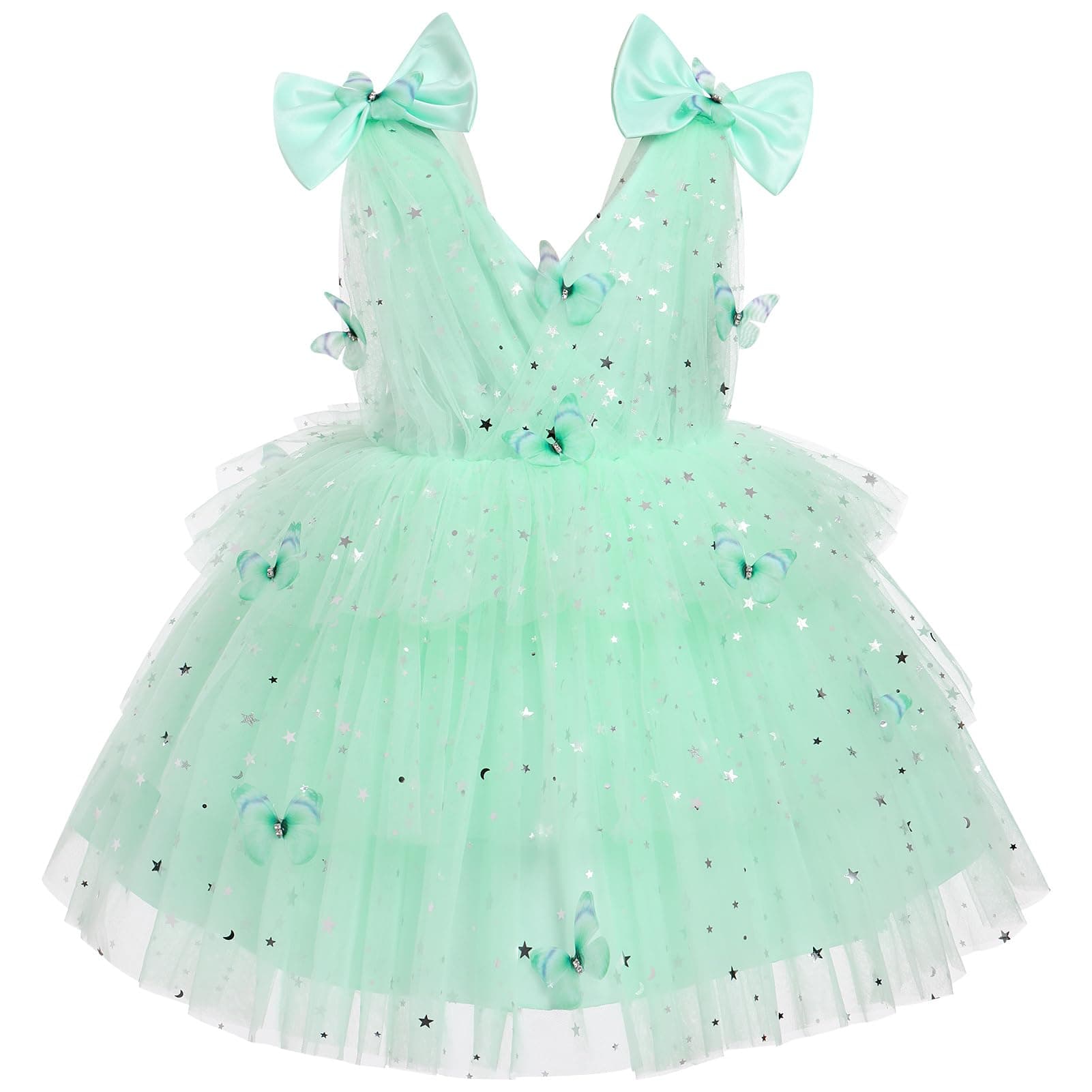 Toddler Girls Butterfly Rainbow Tulle Party Dress