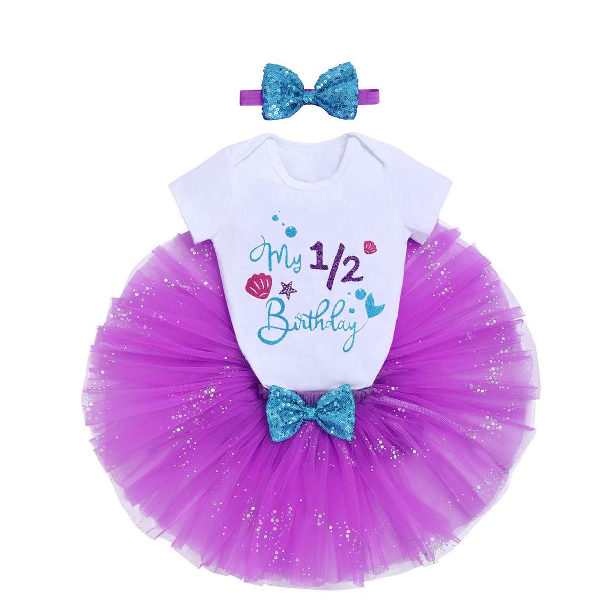 Baby Girls Mermaid 1st Birthday Outfit Set