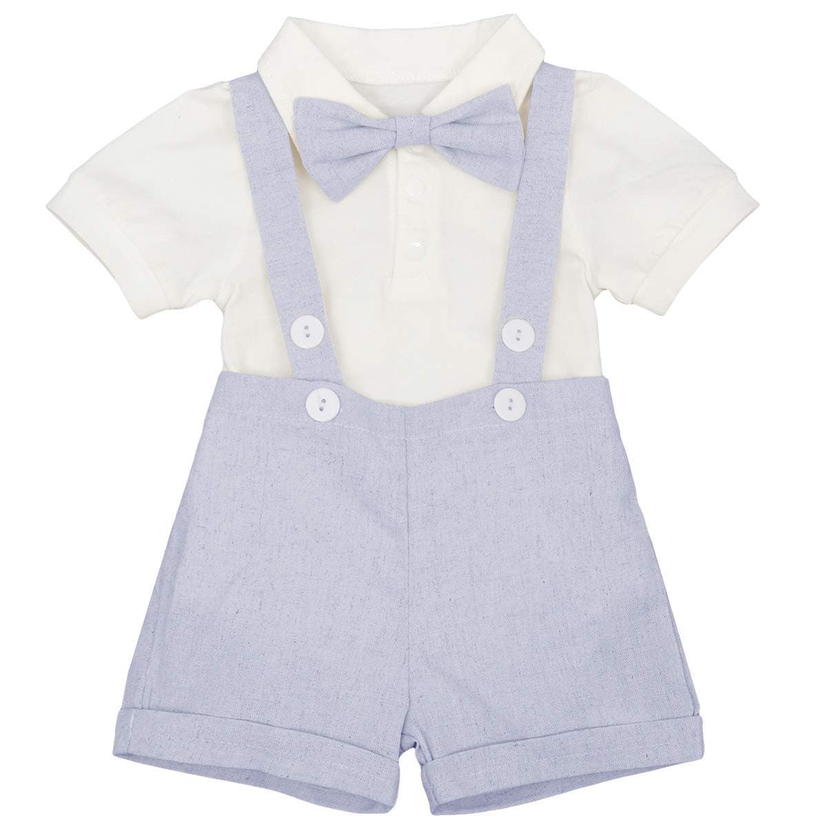 IMEKIS Baby Boy Baptism Outfit with Bowtie and Shorts