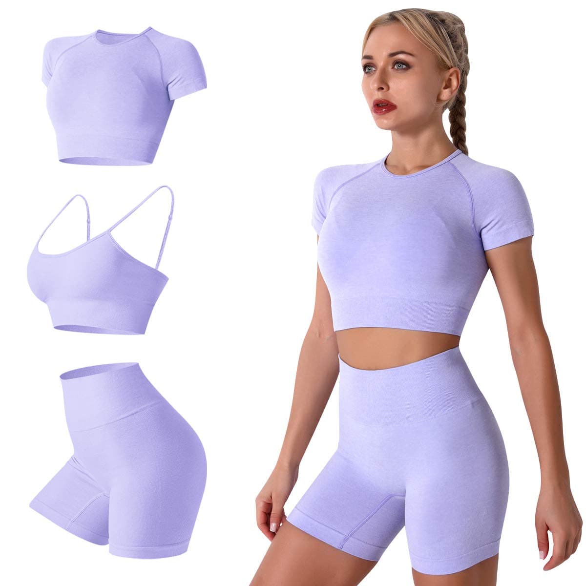 IDOPIP Women's Workout Set: Yoga Outfit + Sports Bra + Leggings