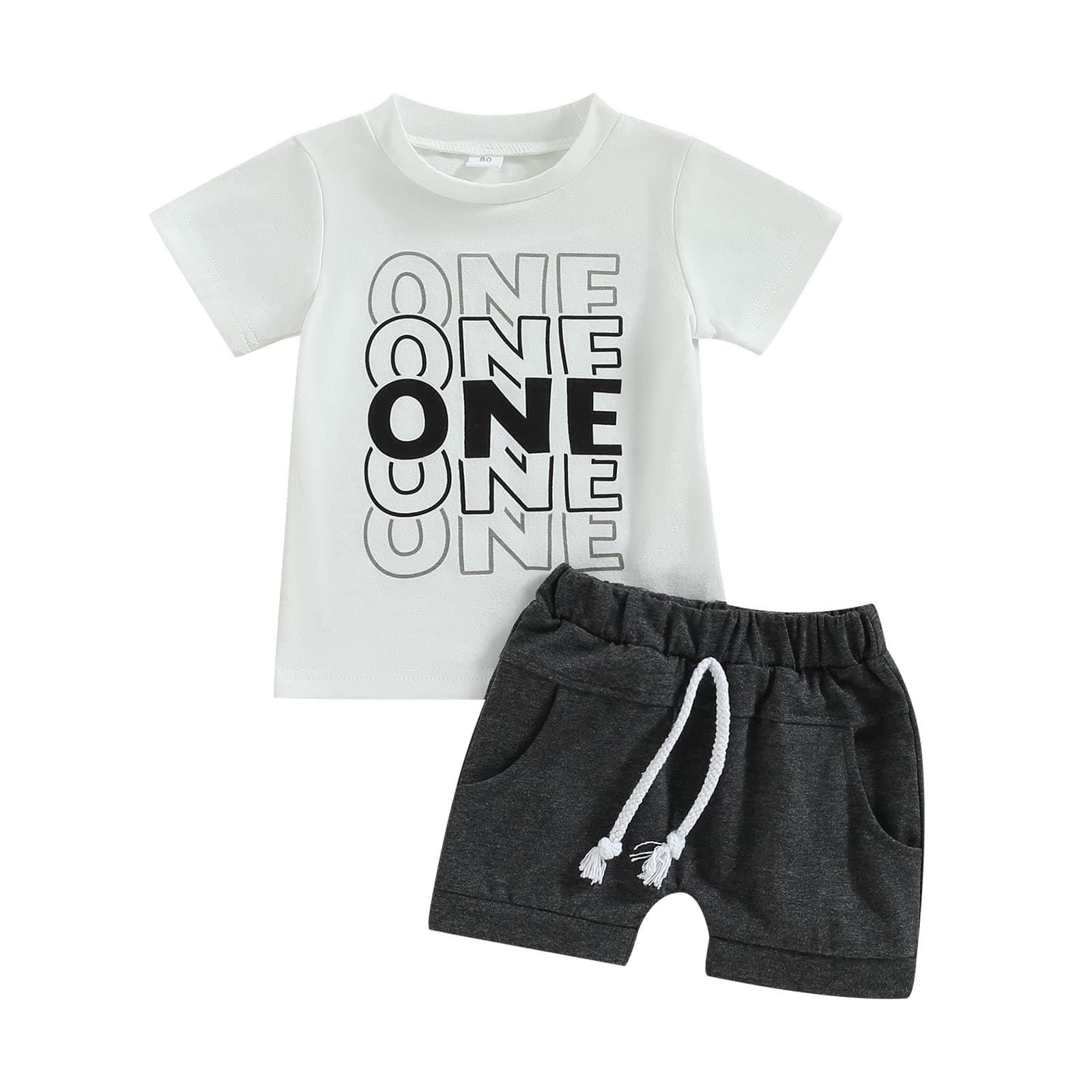 Saliuentm Baby Boy Birthday Outfit Short Sleeve Shirt & Short Pants