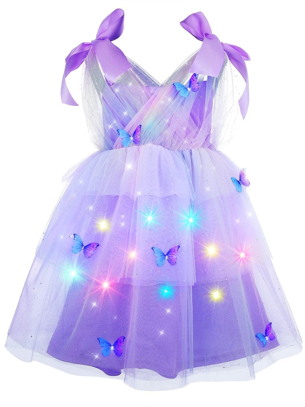 EVILD Pink LED Glowing Butterfly Tutu Dress for Girls and Kids