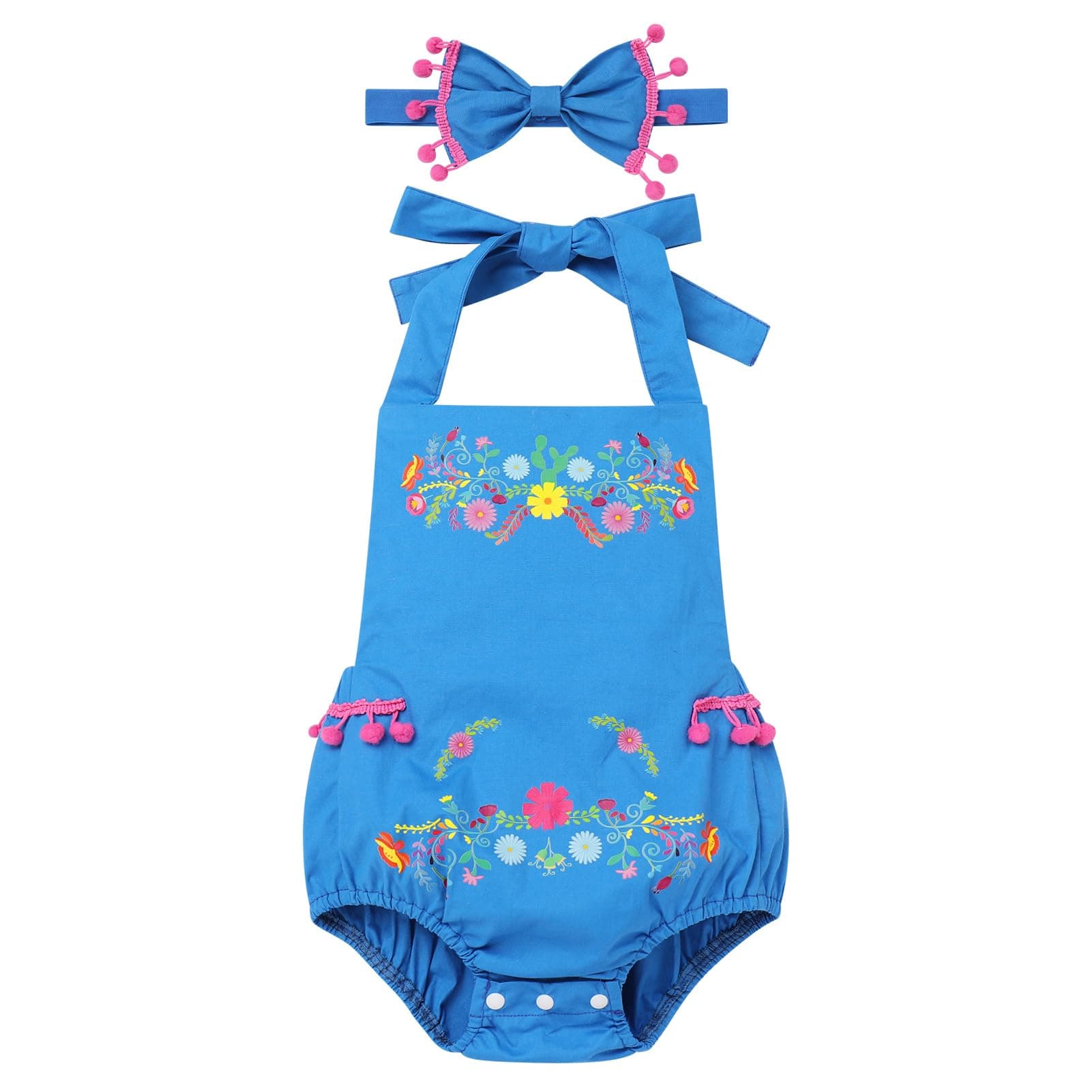 IMEKIS Mexican Fiesta Baby Girl 1st Birthday Romper & Headband