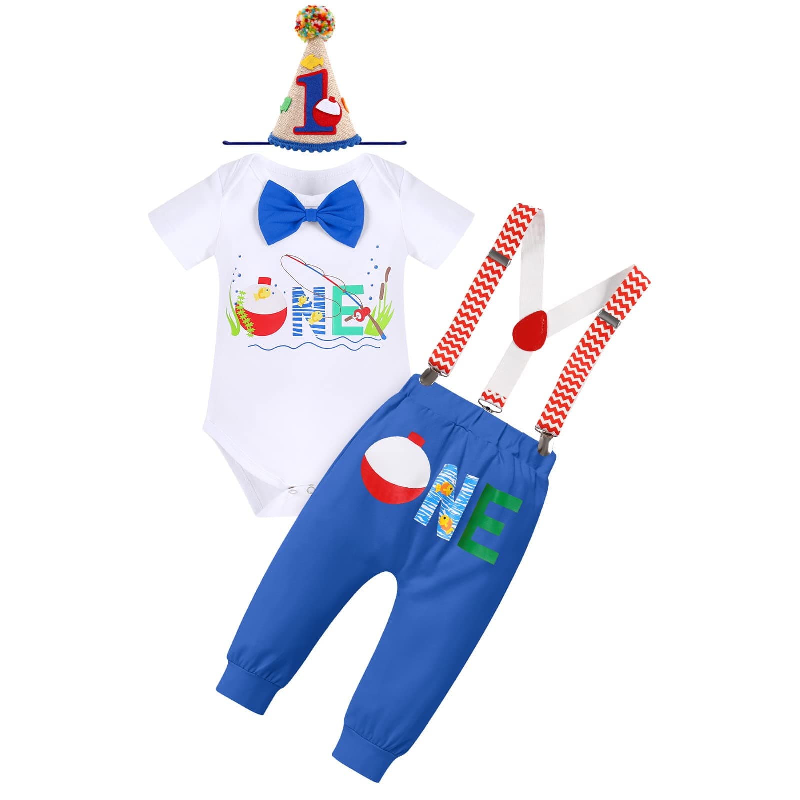 Baby Boy Fishing 1st Birthday Outfit