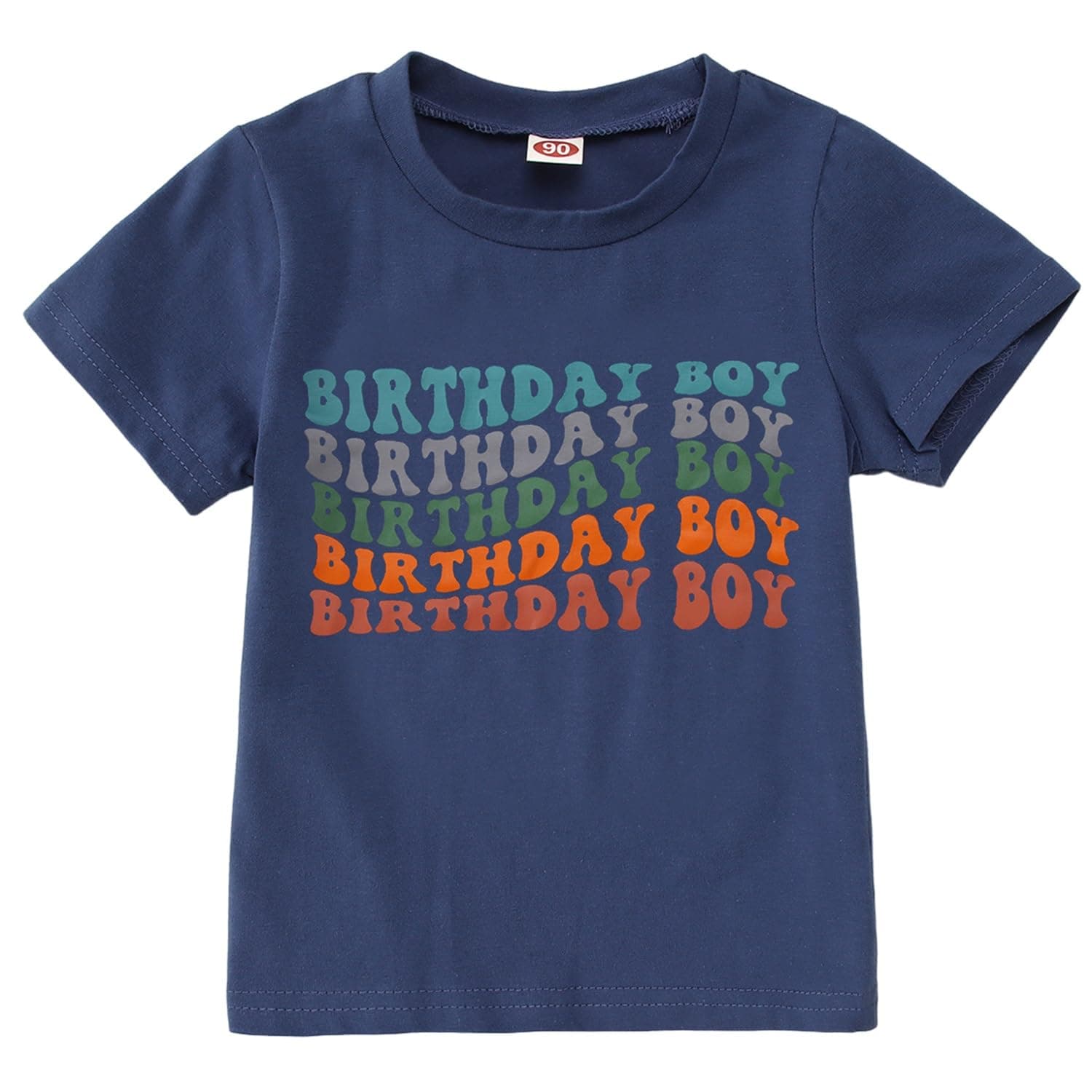 KEKEMI Toddler Boy Birthday Party Letter Print T-Shirt