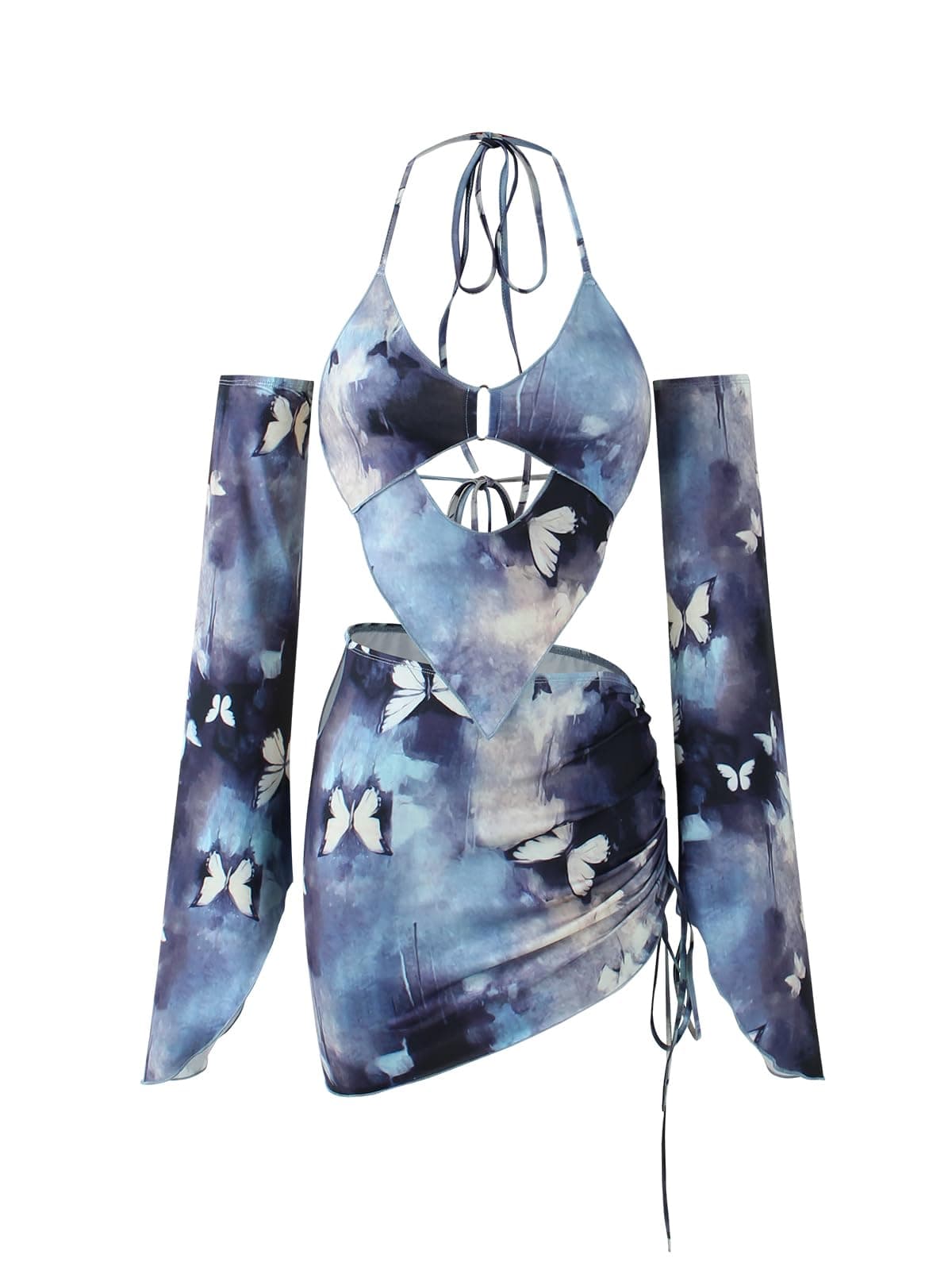 CAPE CLIQUE Women's Sexy Y2K Festival Outfits Long Sleeve Summer Clubwear